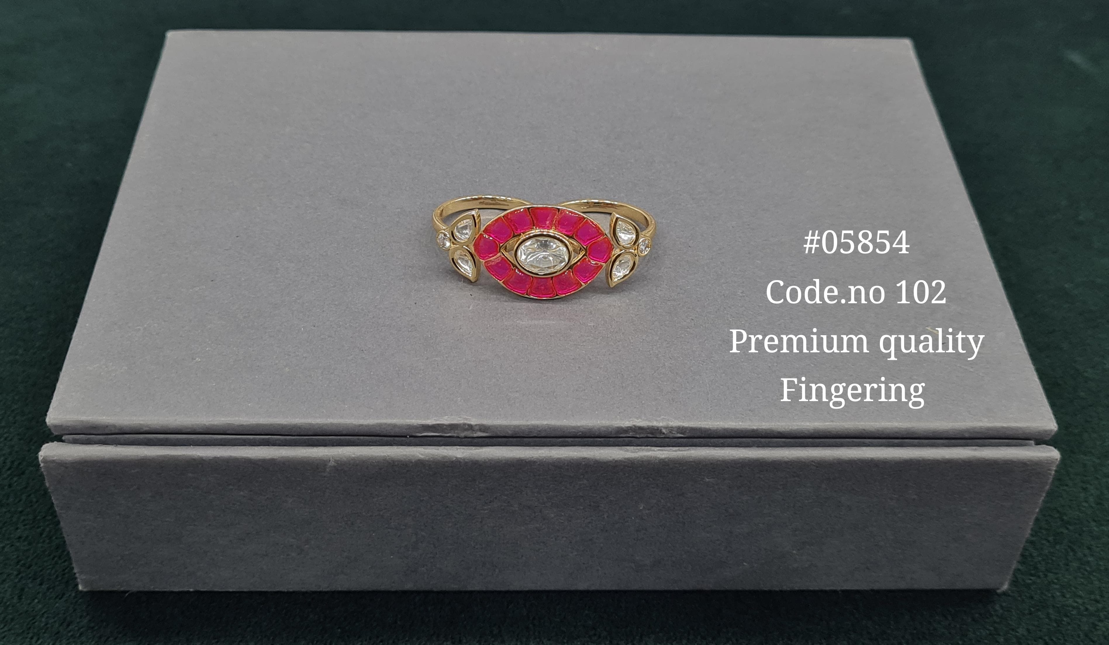 Kundan Double Fingerring 05854 - 7