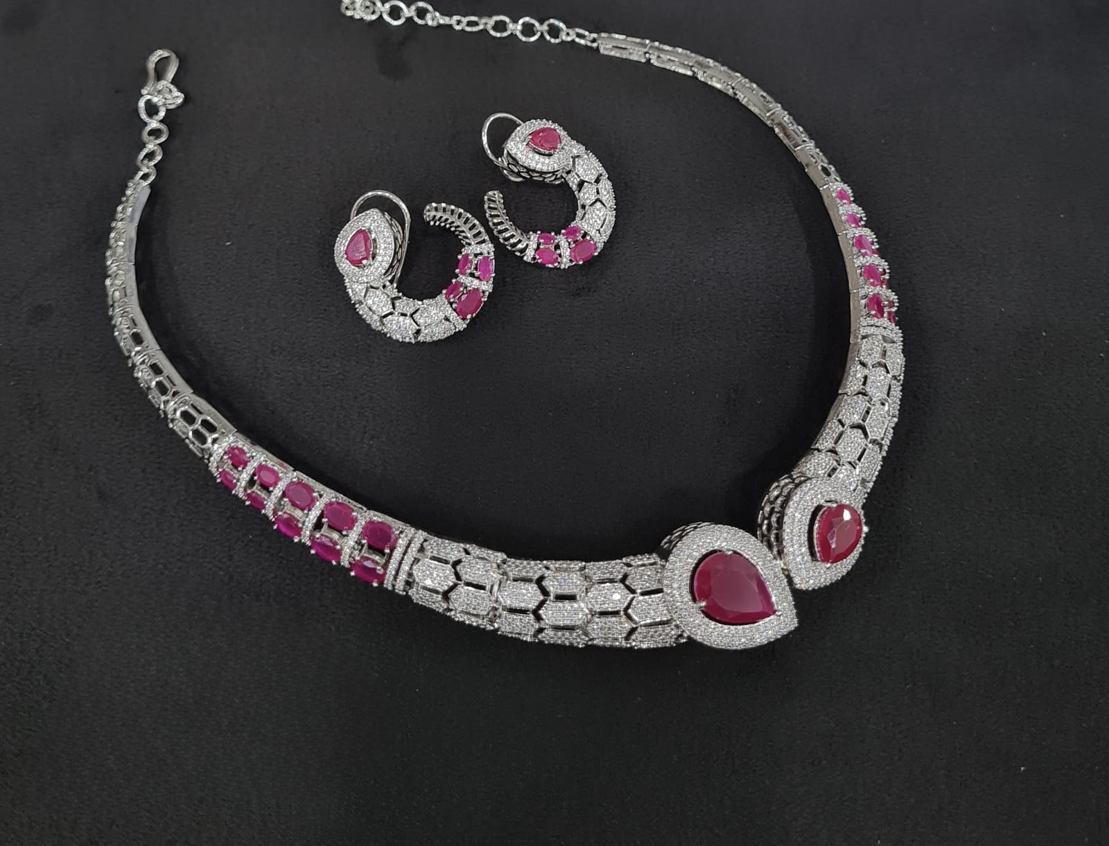 Cz Collar Necklace 09483 - 4