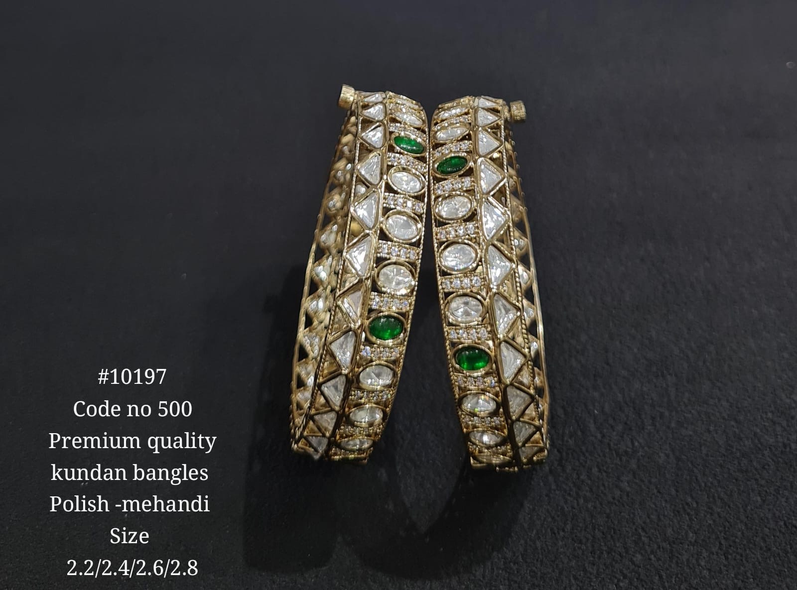 Kundan Bangles Mehendi 10197 - 3