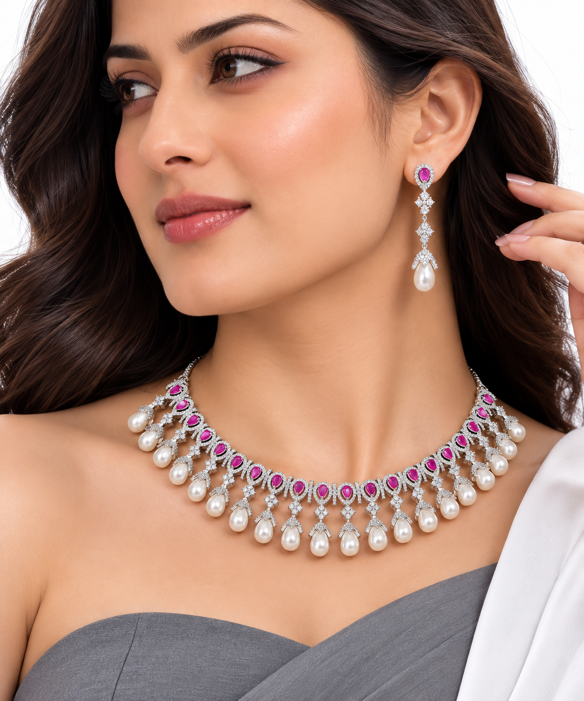 Cz Necklace 04274 - 9