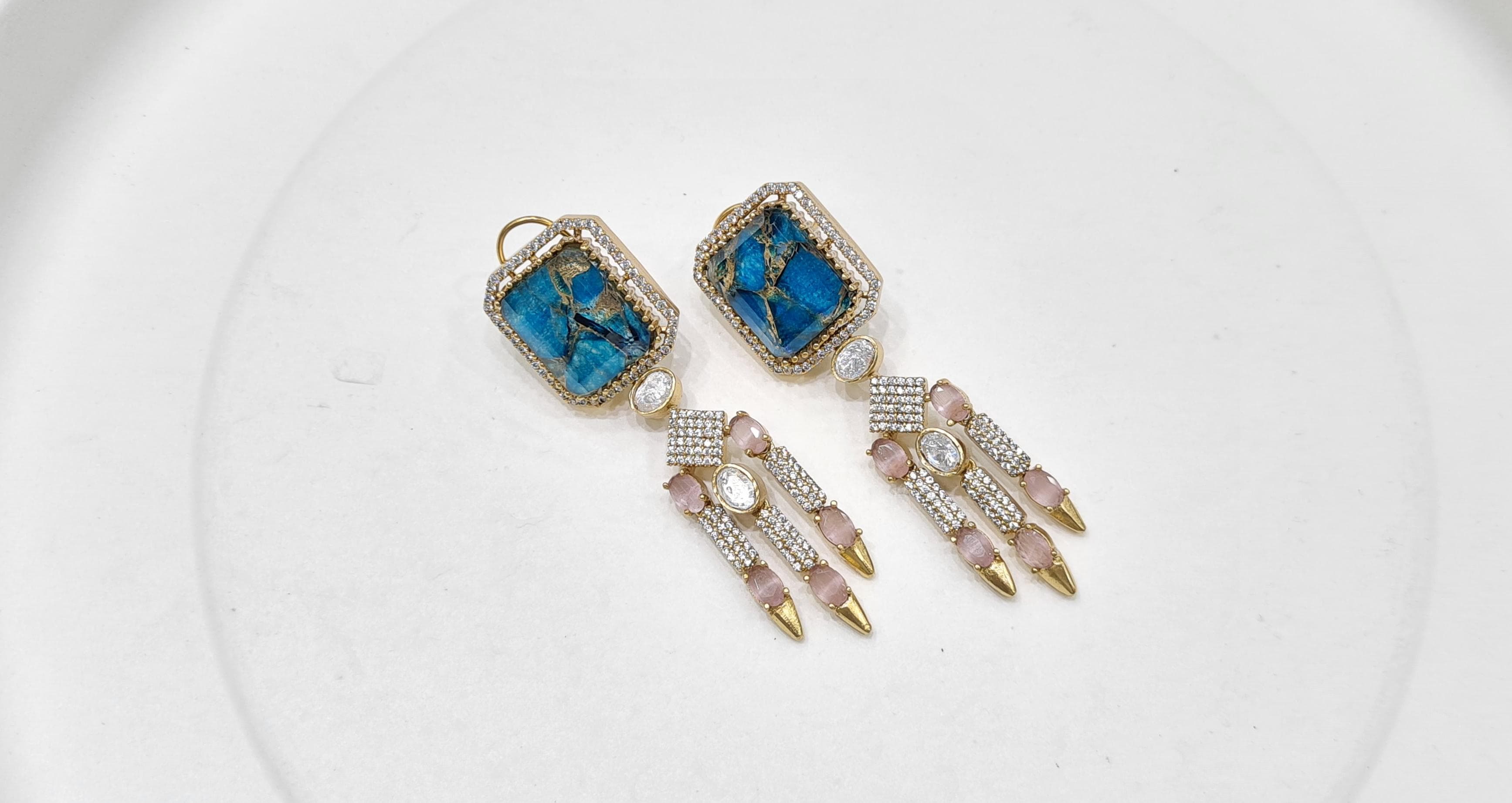 Kundan earrings 00560 - 8