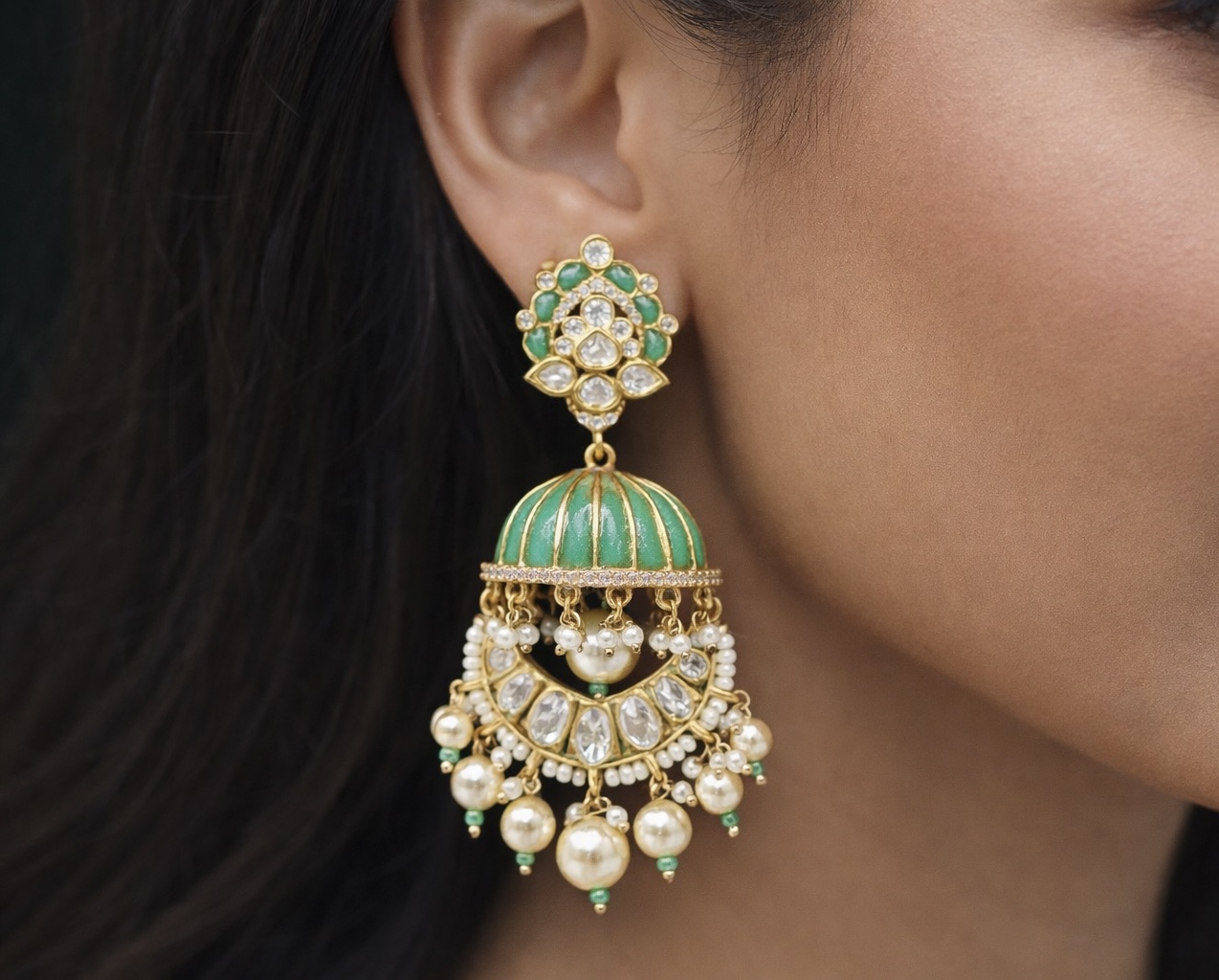 Kundan Earrings 07606 - 8