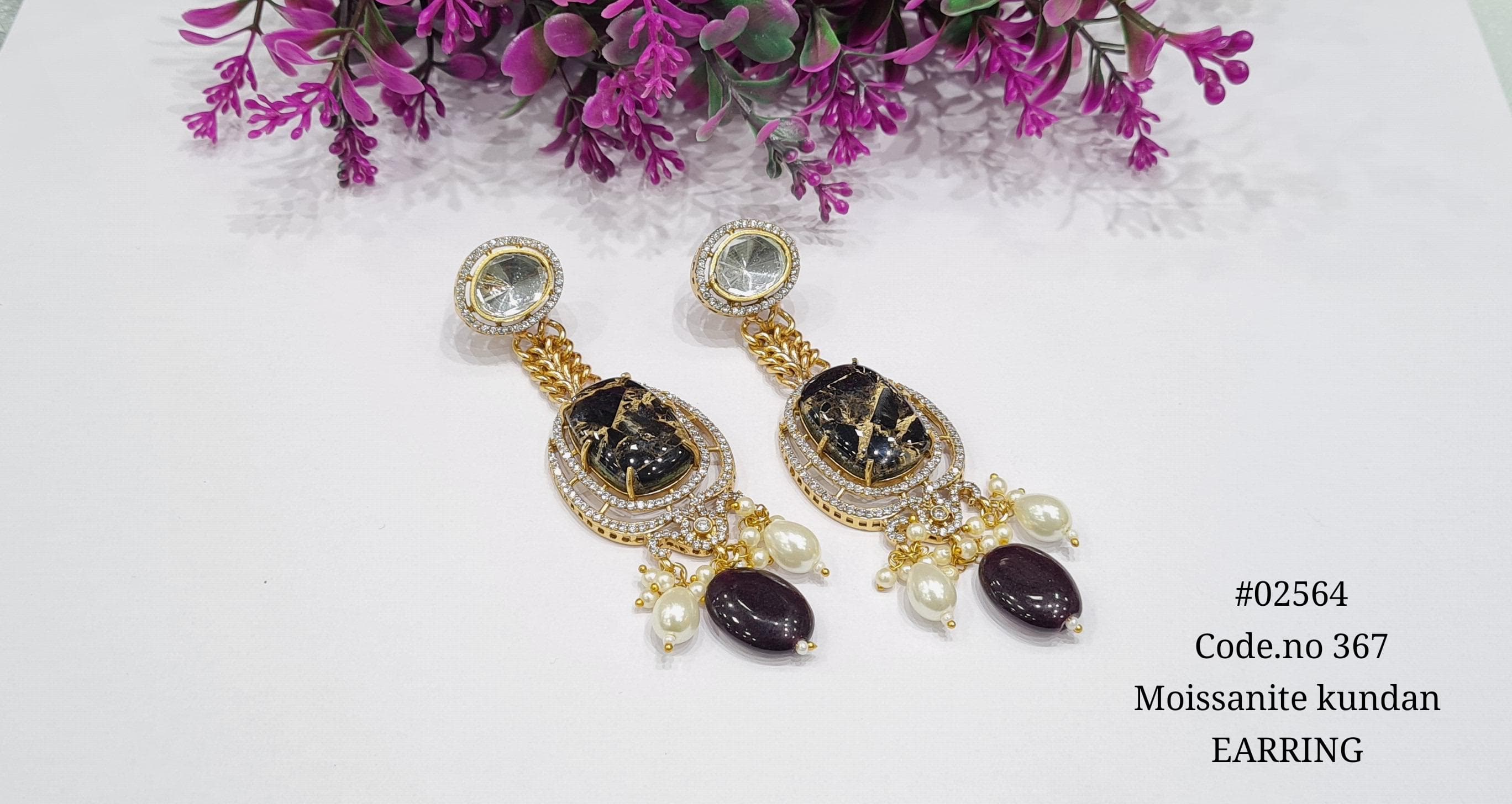 Kundan earrings 02564 - 7
