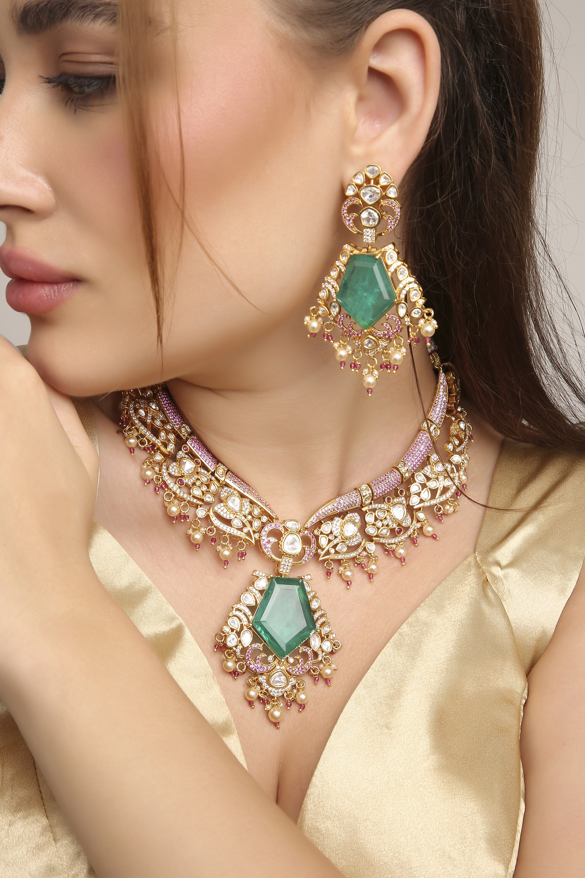 Kundan Necklace 11354 - 4