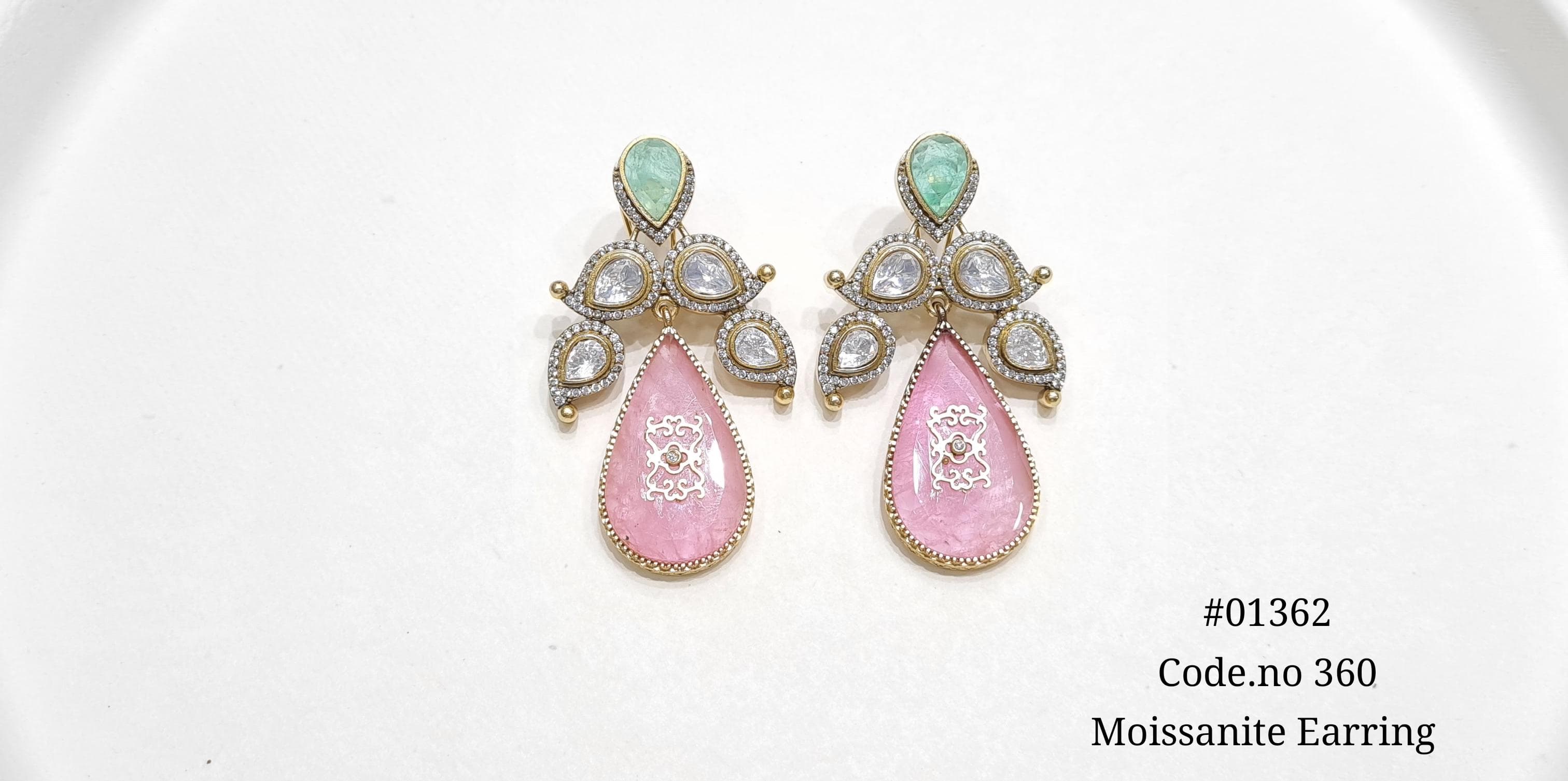Kundan earrings 01362 - 3