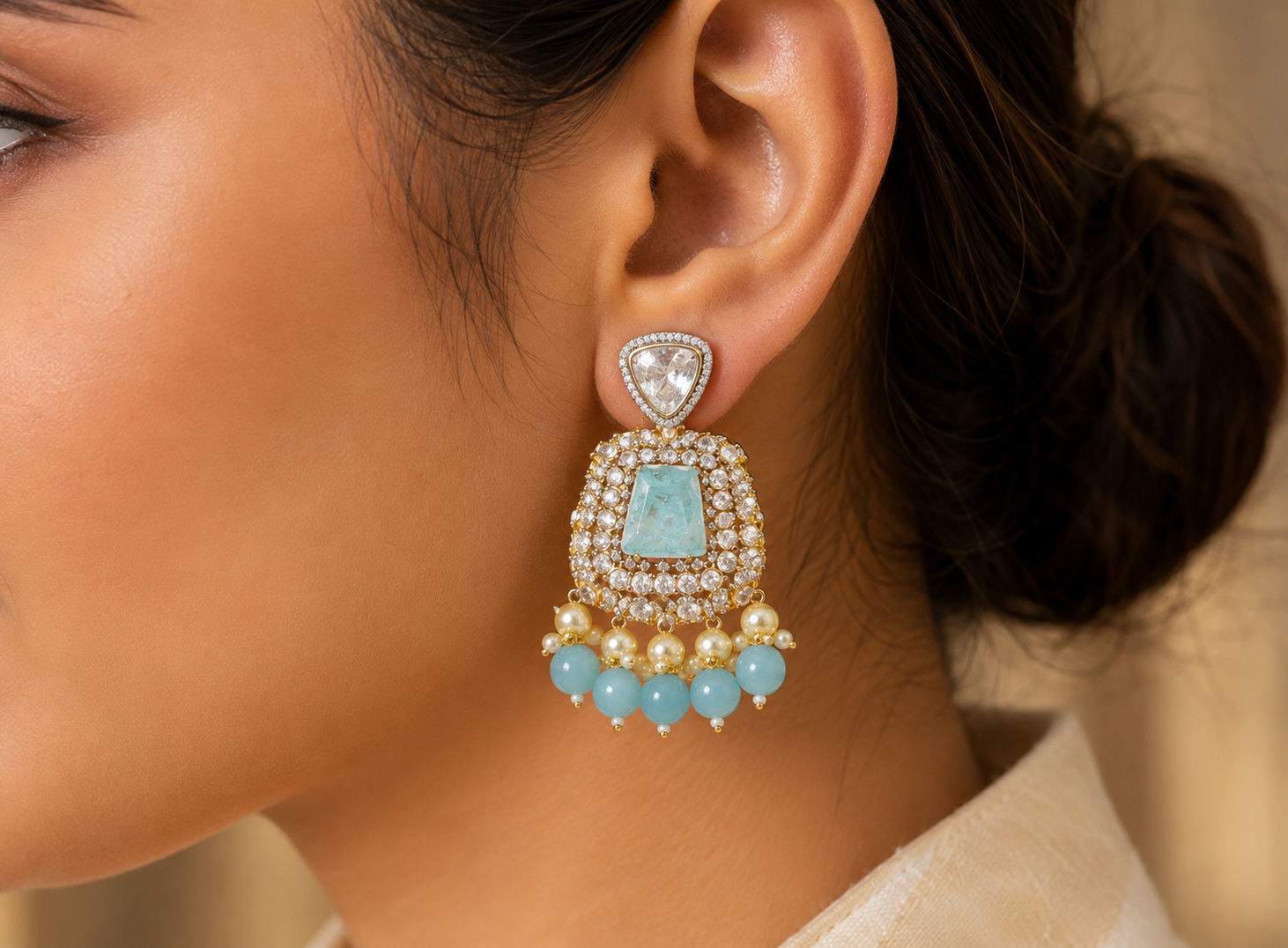 Kundan earrings 01786 - 7
