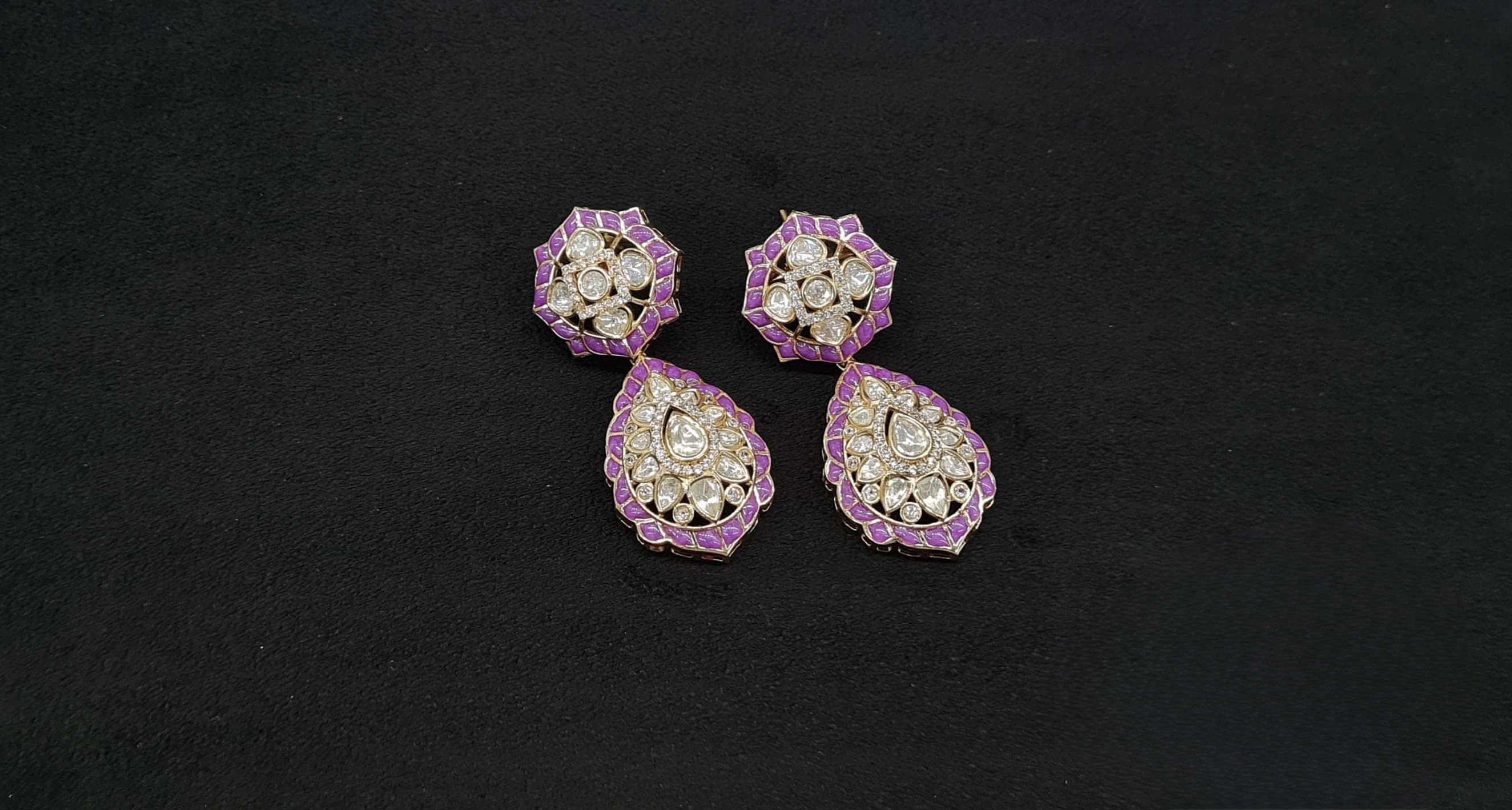 Kundan Earrings 09118 - 4