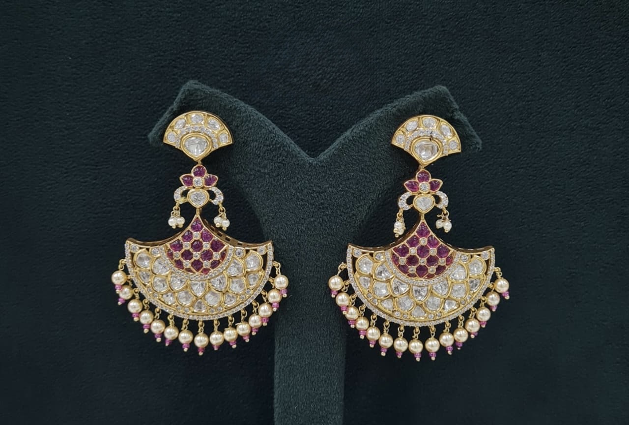 Kundan Earrings 07602 - 5
