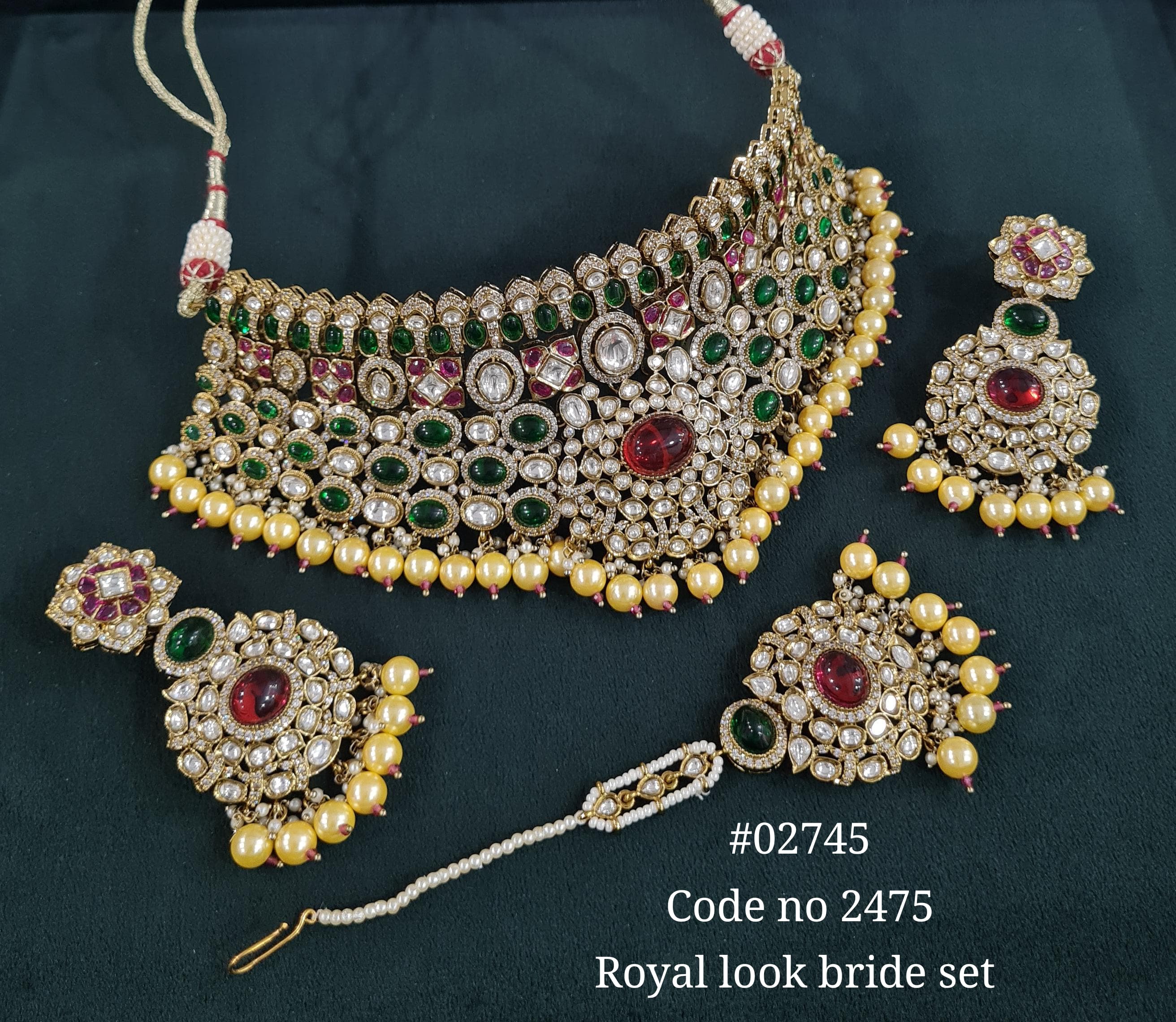 Kundan bride set 02745 - 6