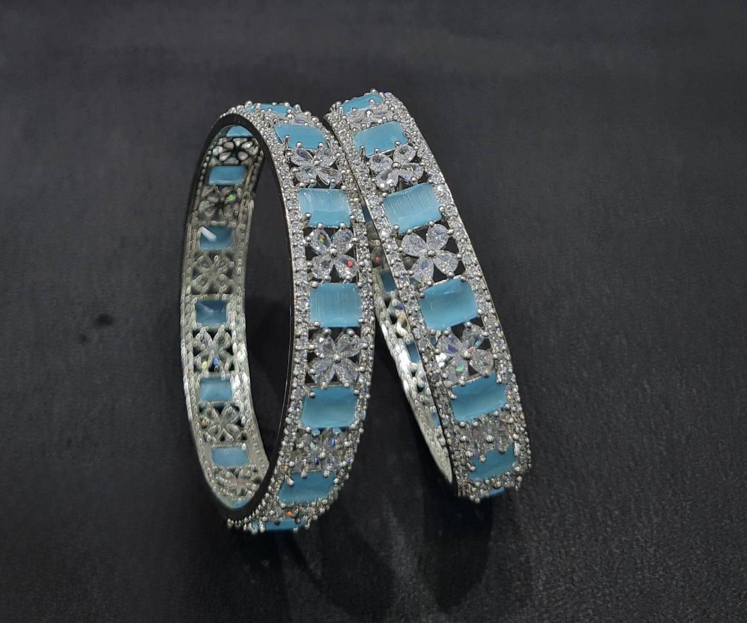 Cz Bangles Silver 09776 - 3