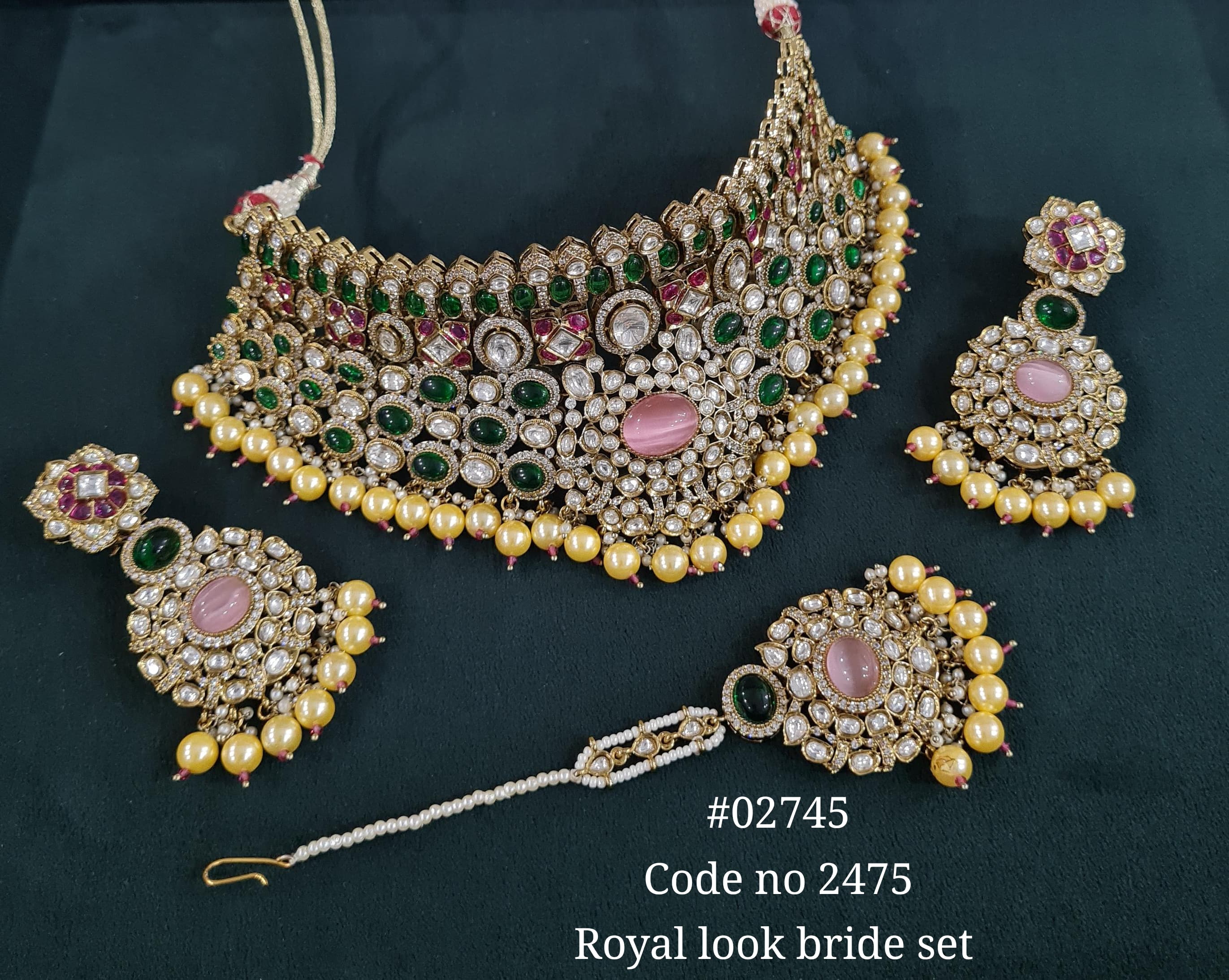 Kundan bride set 02745 - 5