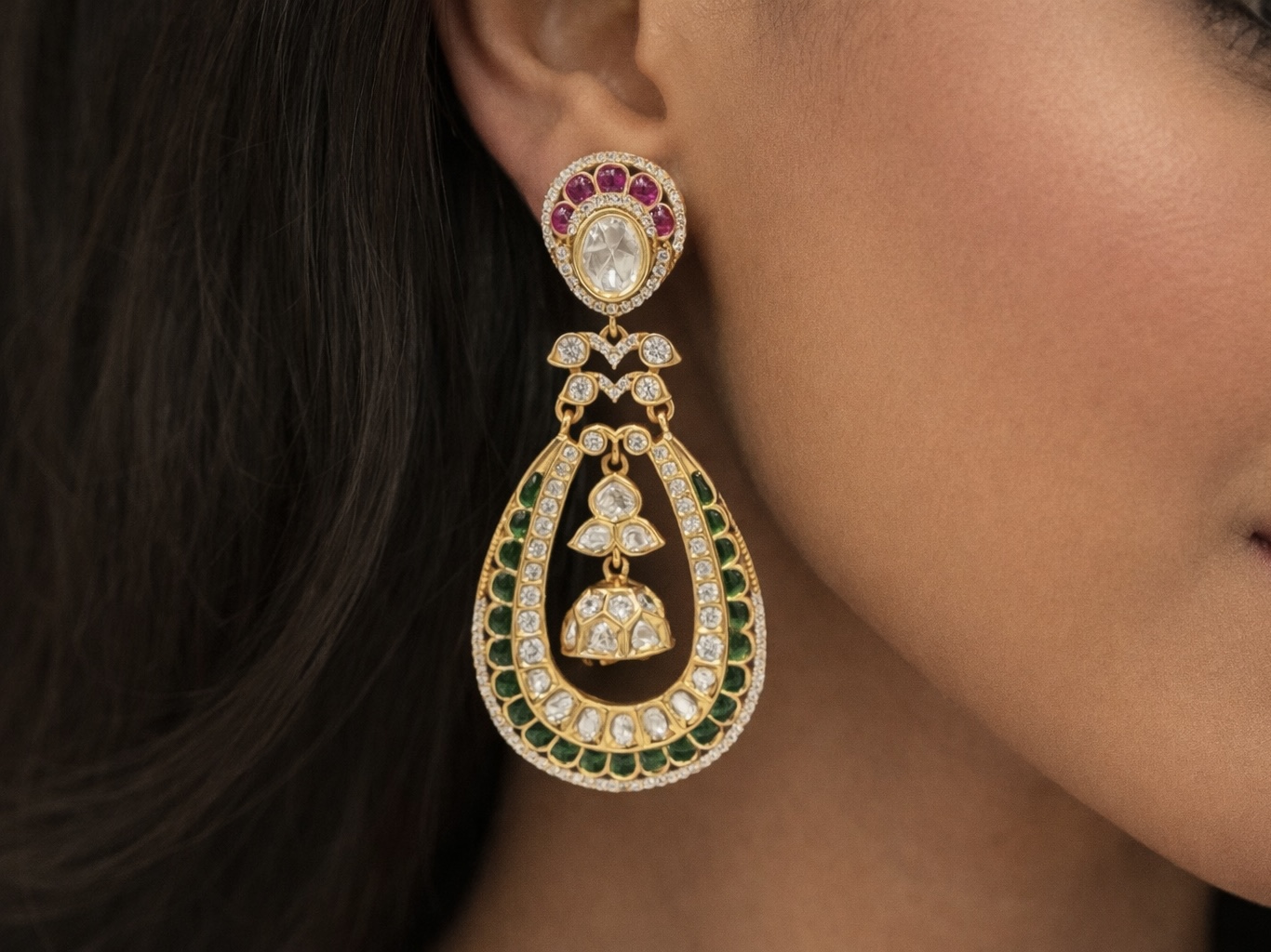 Kundan Earrings 07603 - 8