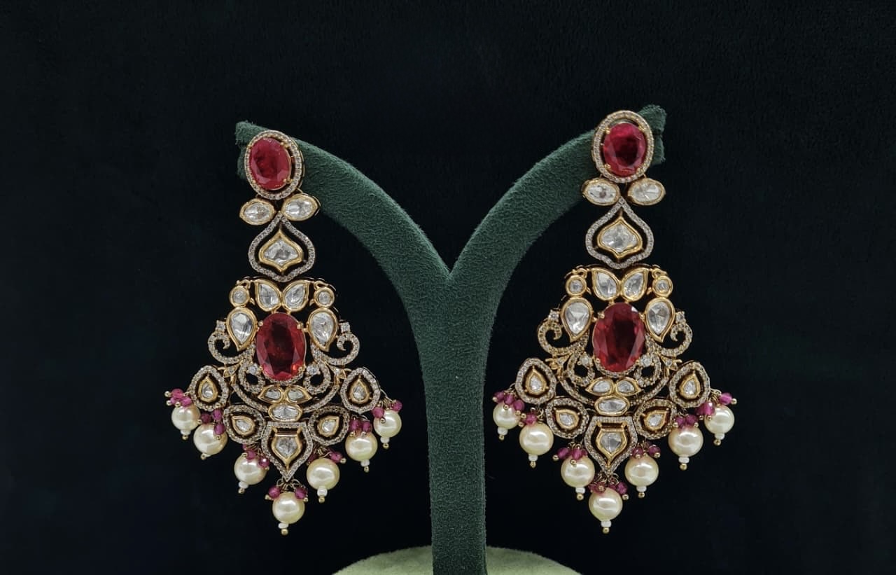 Kundan Earrings 06246 - 3