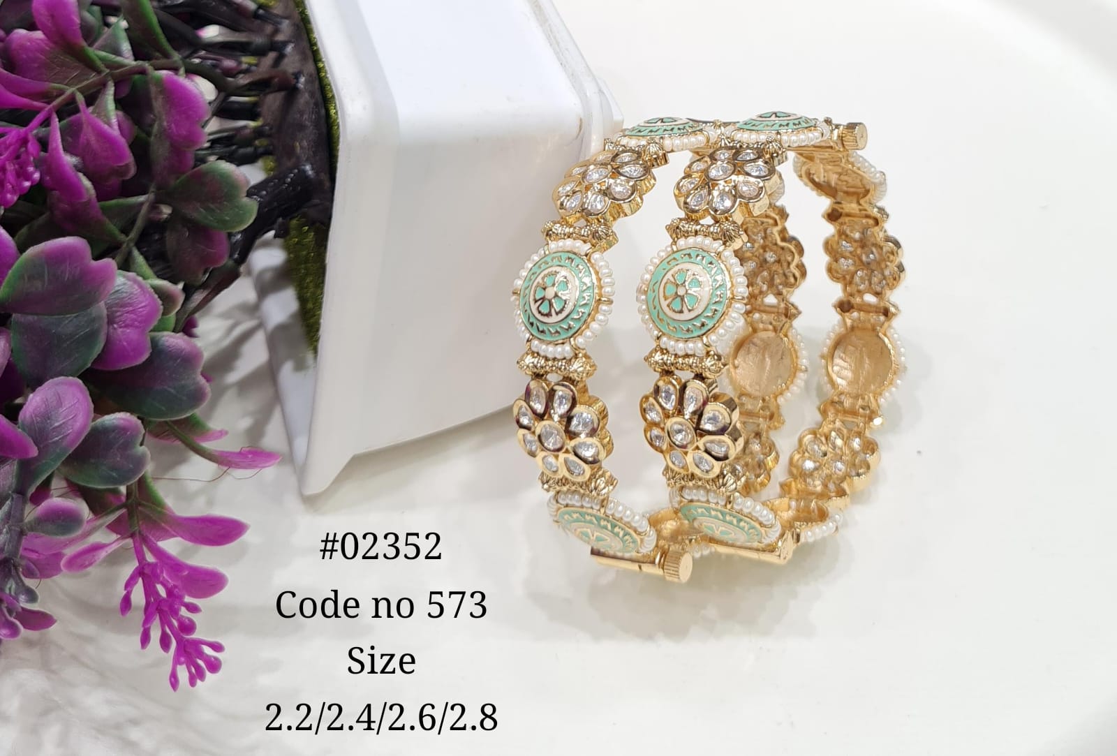 Kundan Enamel Bangles 02352 - 2