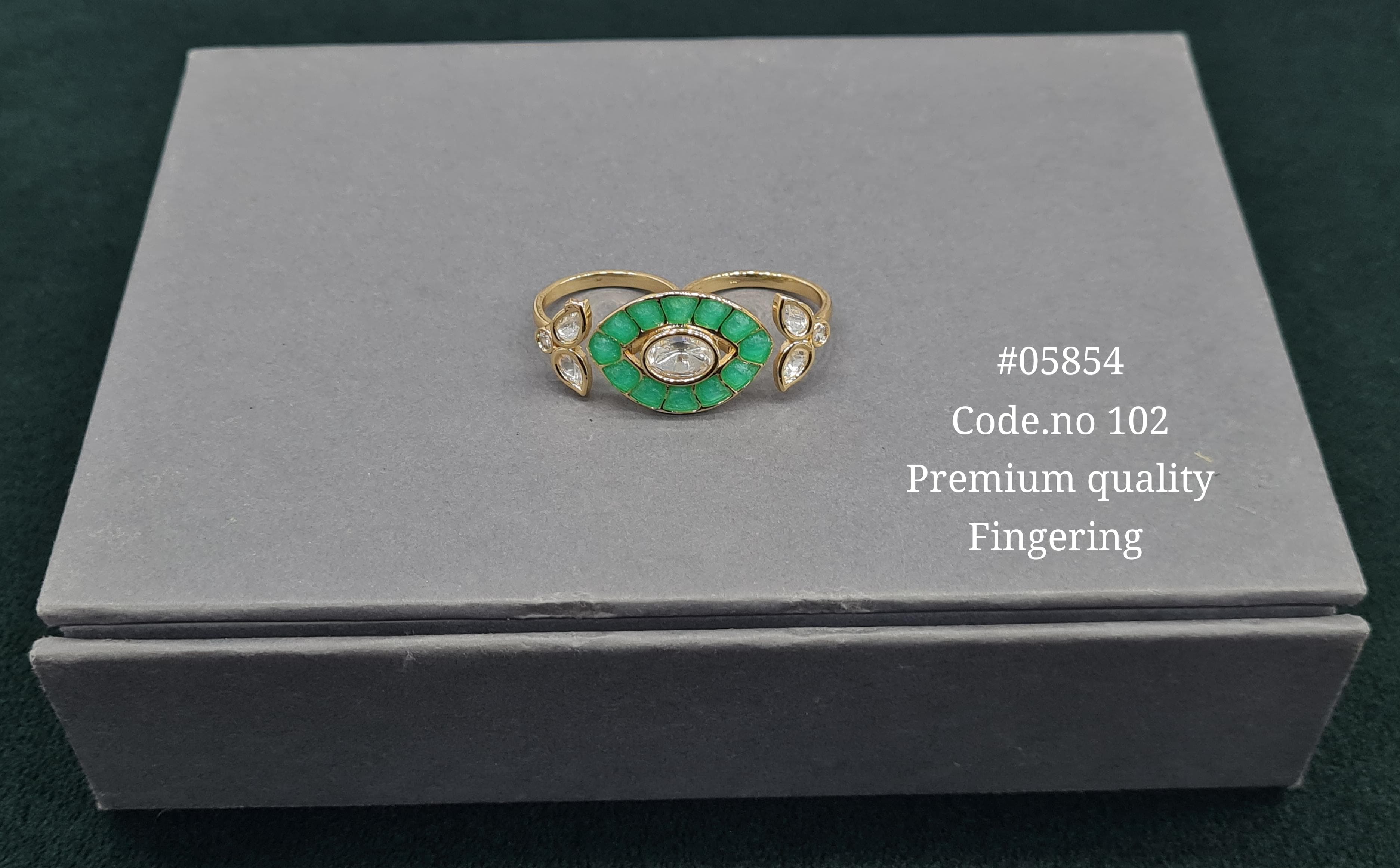 Kundan Double Fingerring 05854 - 11