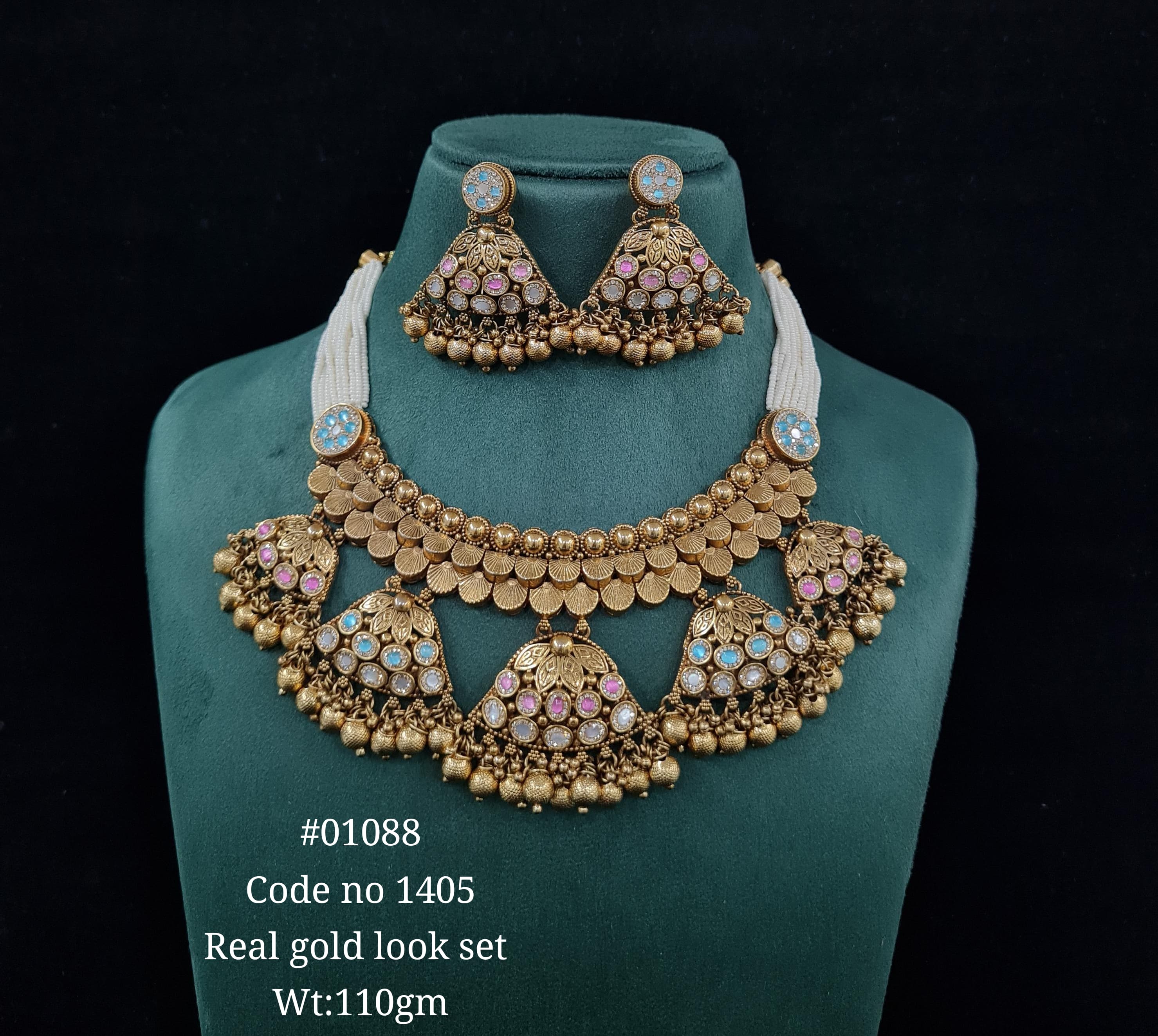 Kundan PP Necklace 01088 - 5