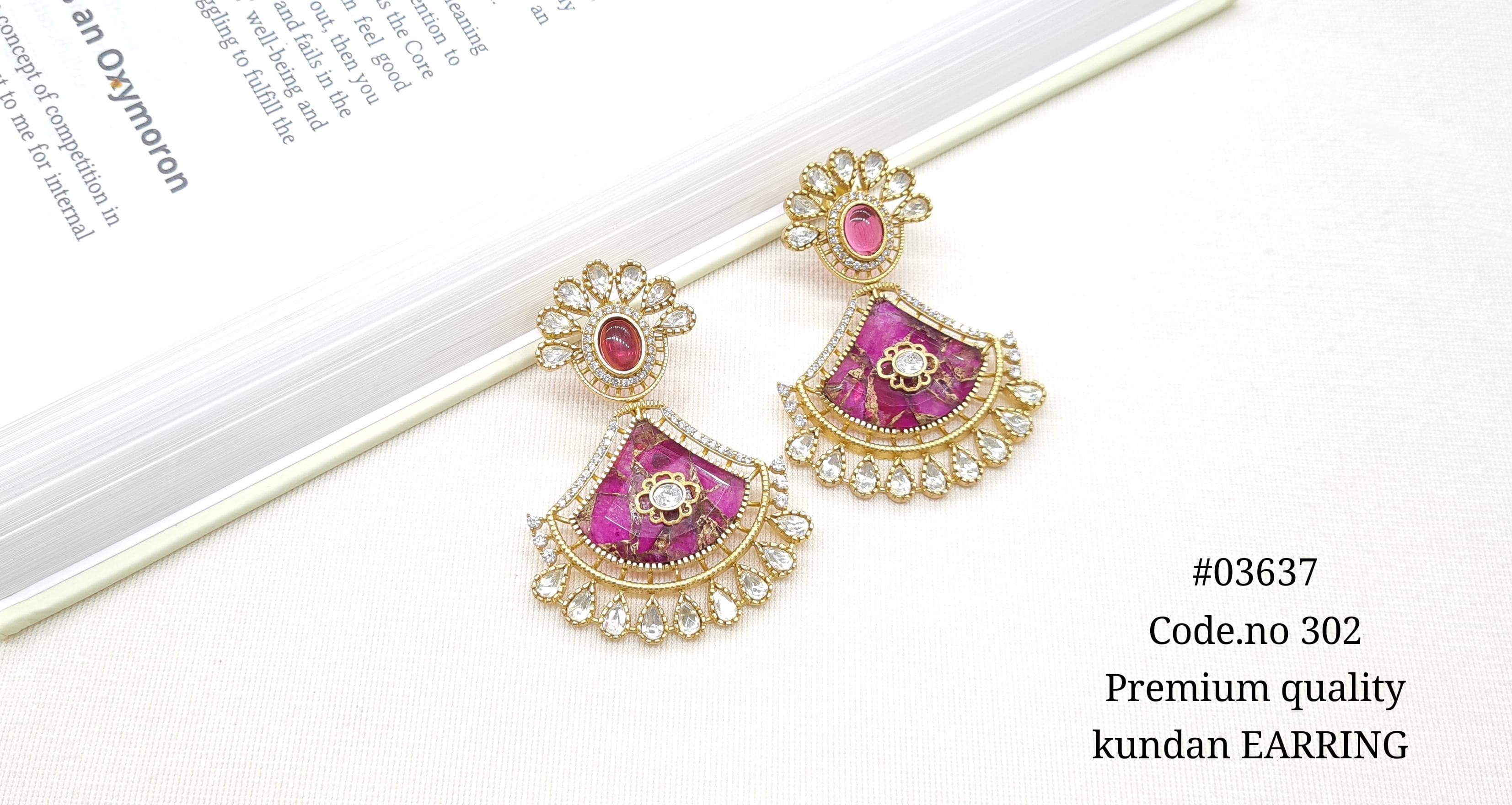 Kundan Earrings 03637 - 8