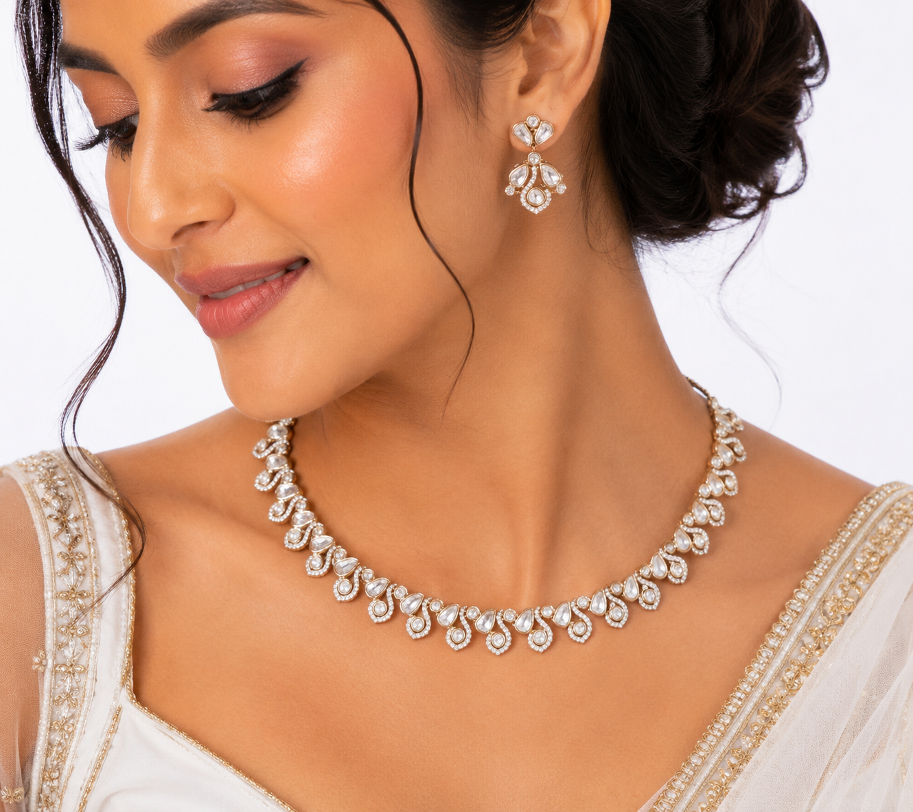 Kundan Necklace 09547 - 3