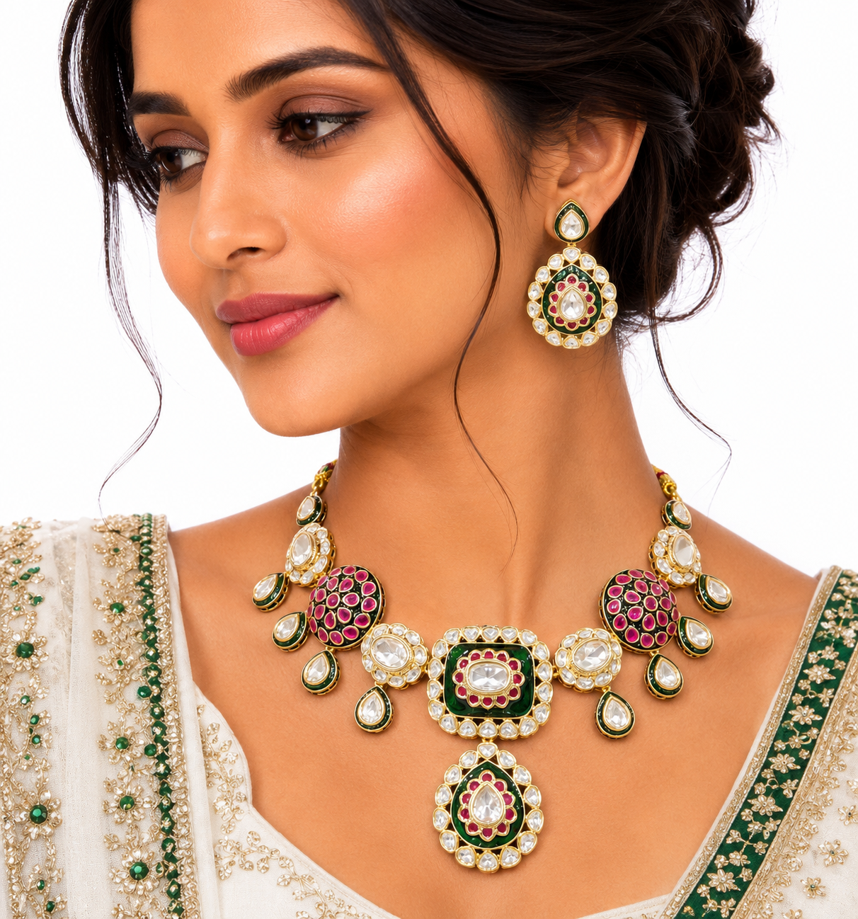 Kundan Necklace 06943 - 4