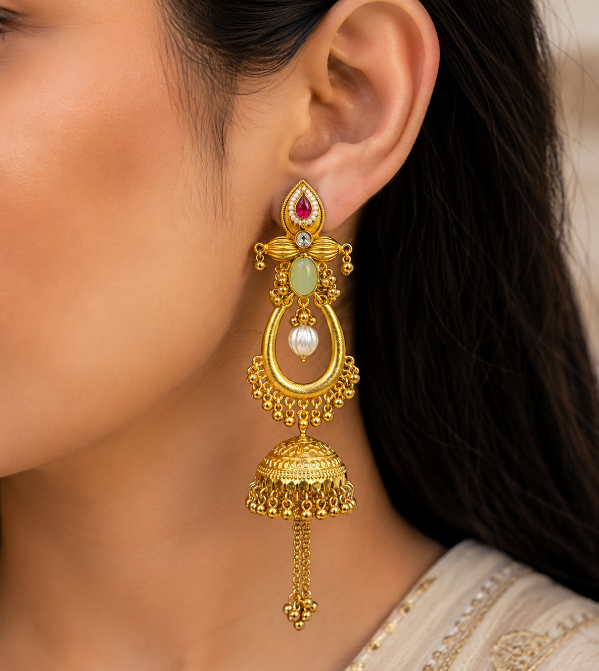 Kashmiri Earrings 06278 - 3