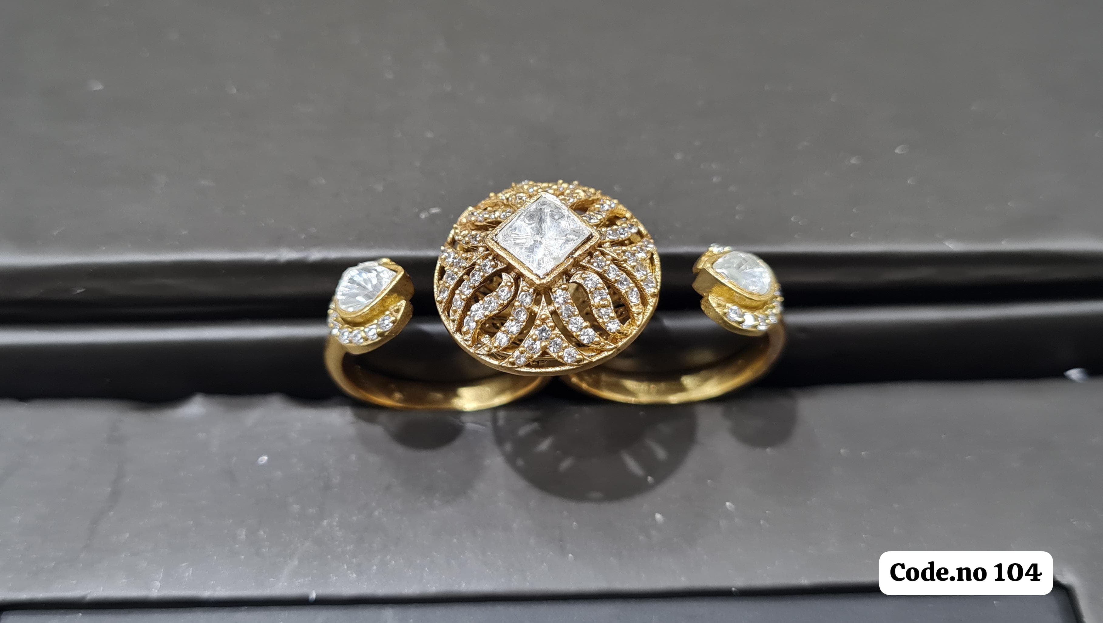 Kundan finger ring 00264 - 5