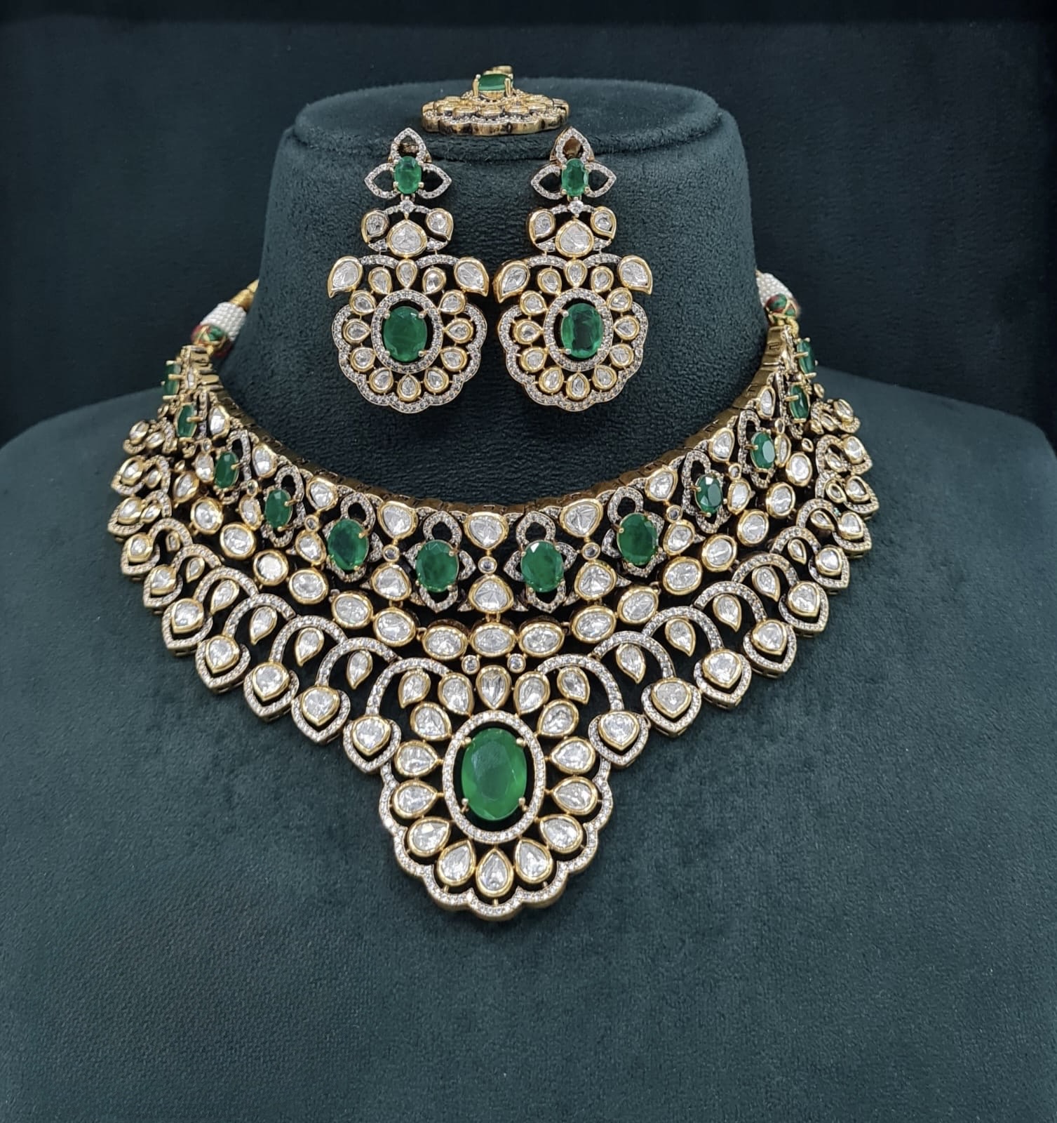 Victorian Kundan Necklace 08413 - 3