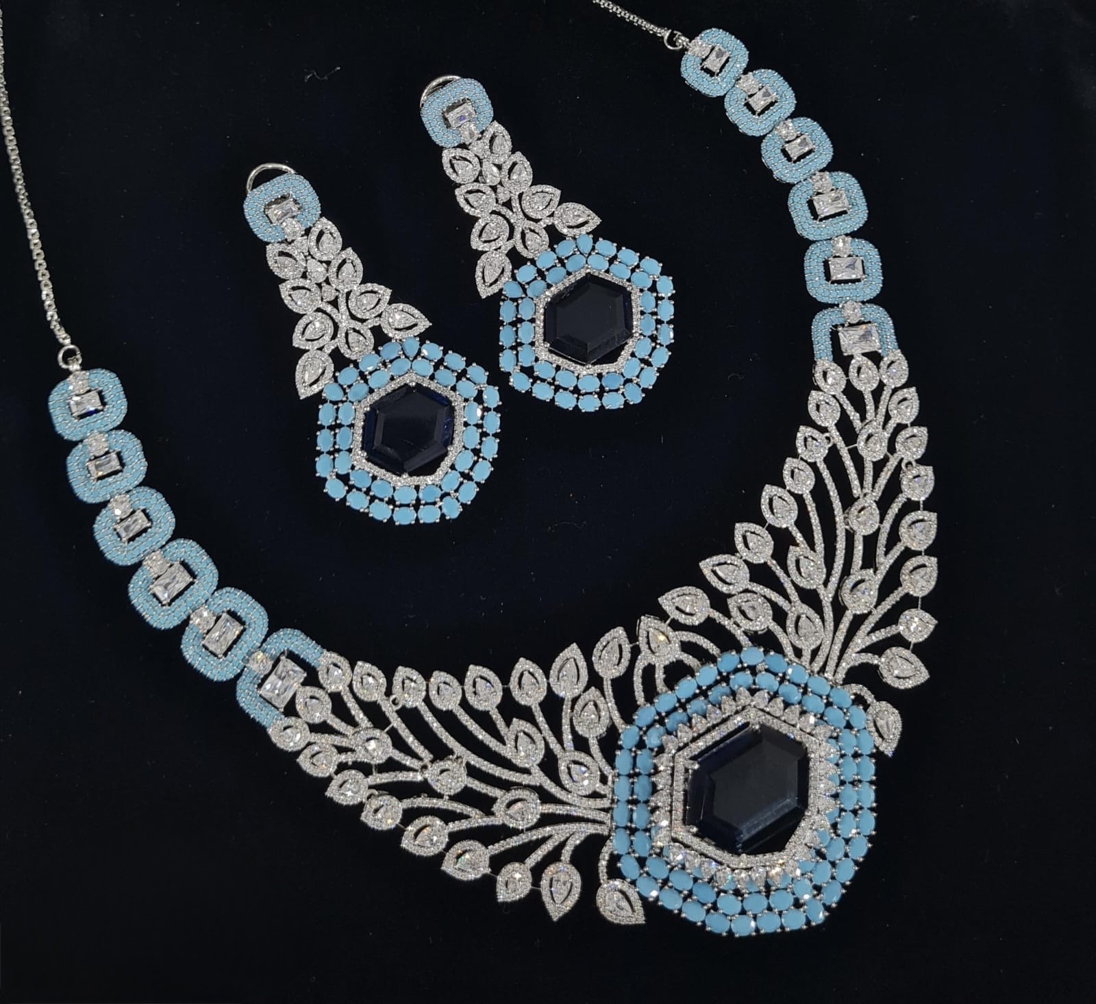 Cz Statement Necklace 06017 - 12