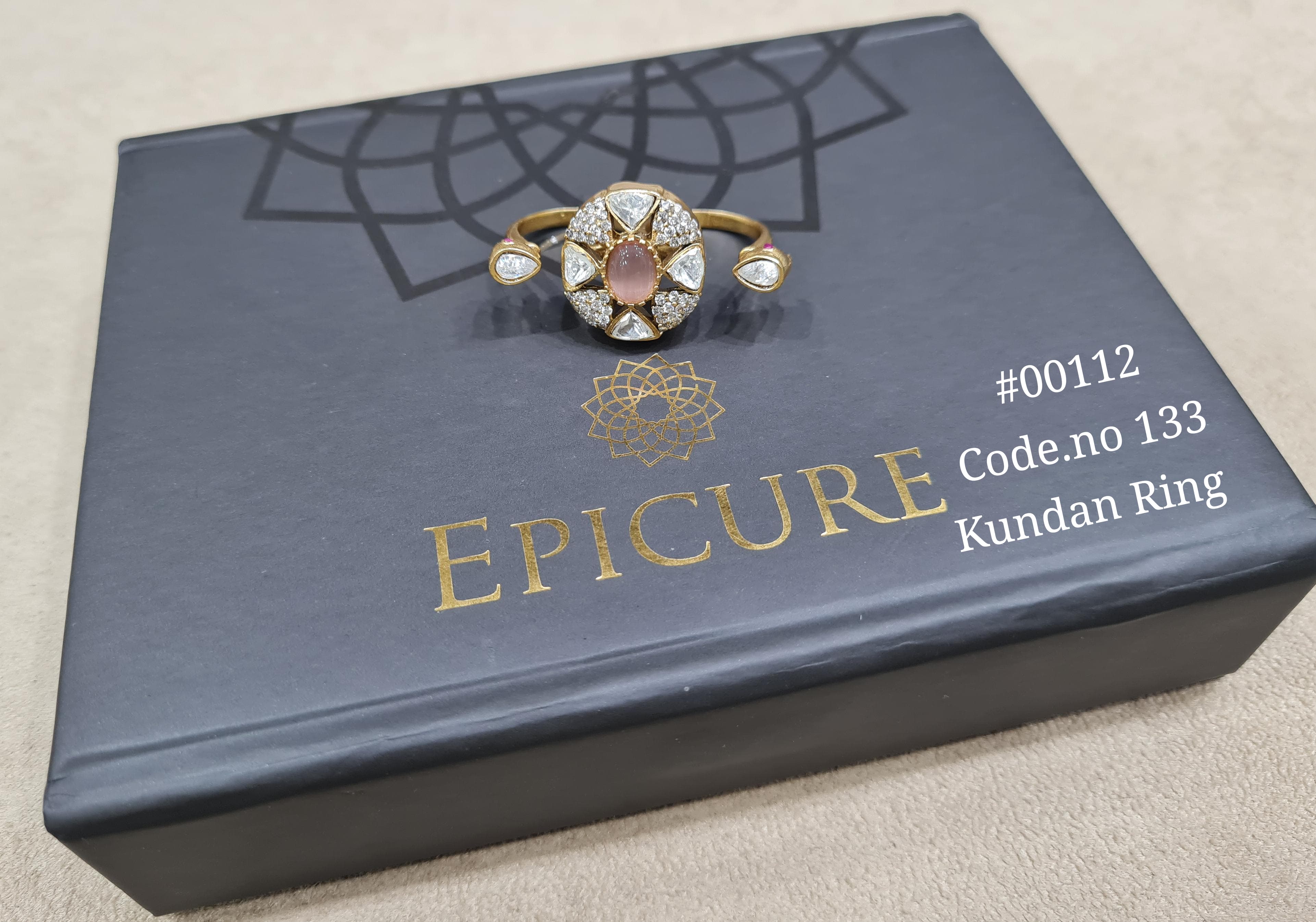 Kundan finger ring 00112