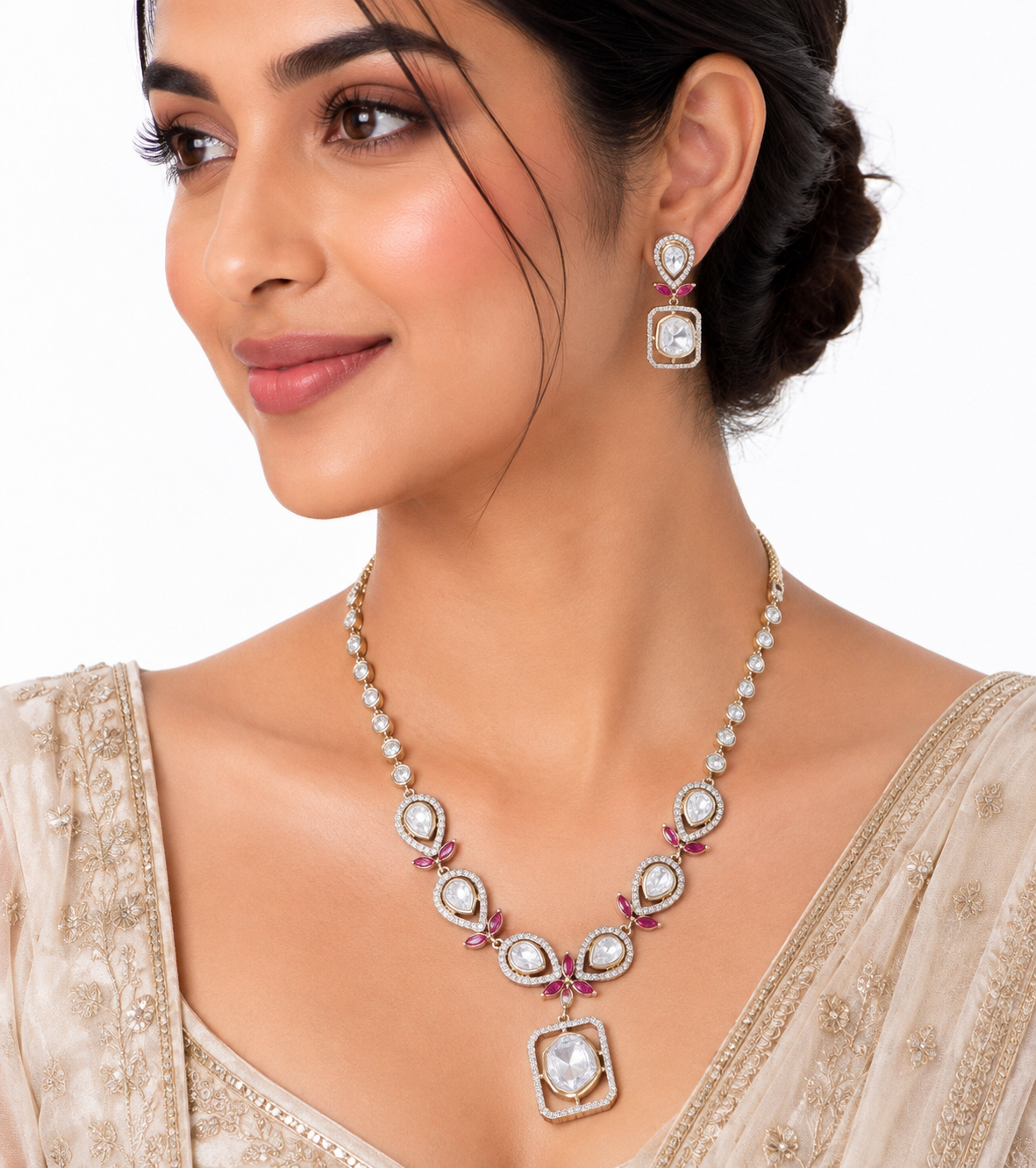 Kundan Necklace 06762 - 5