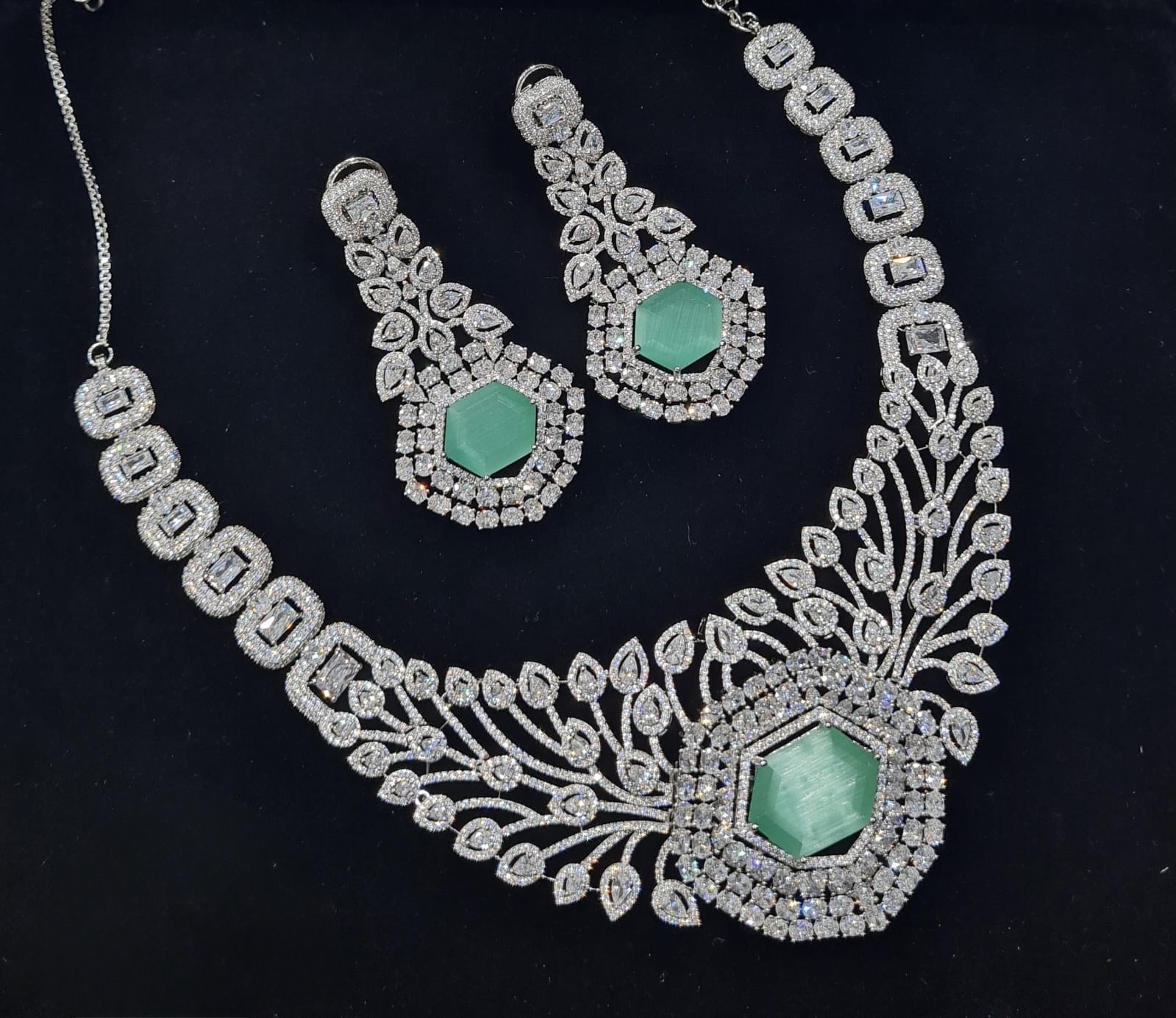 Cz Statement Necklace 06017 - 3