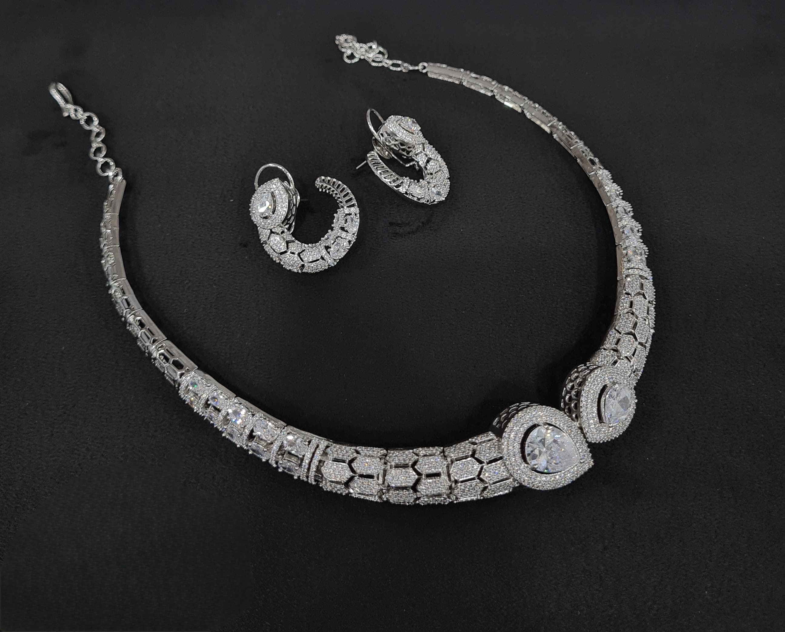 Cz Collar Necklace 09483 - 5