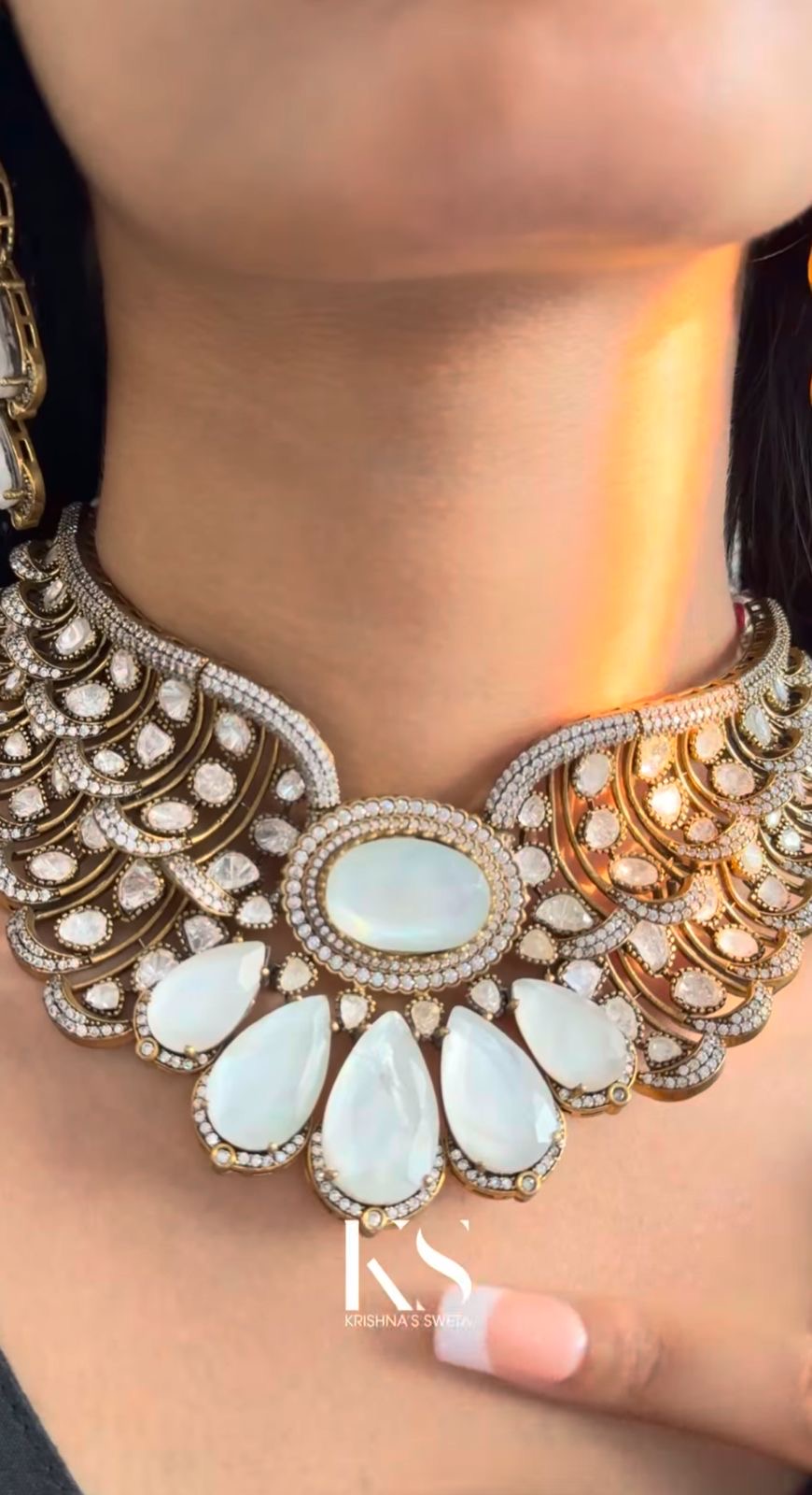 Kundan Bride set 01714 - 11