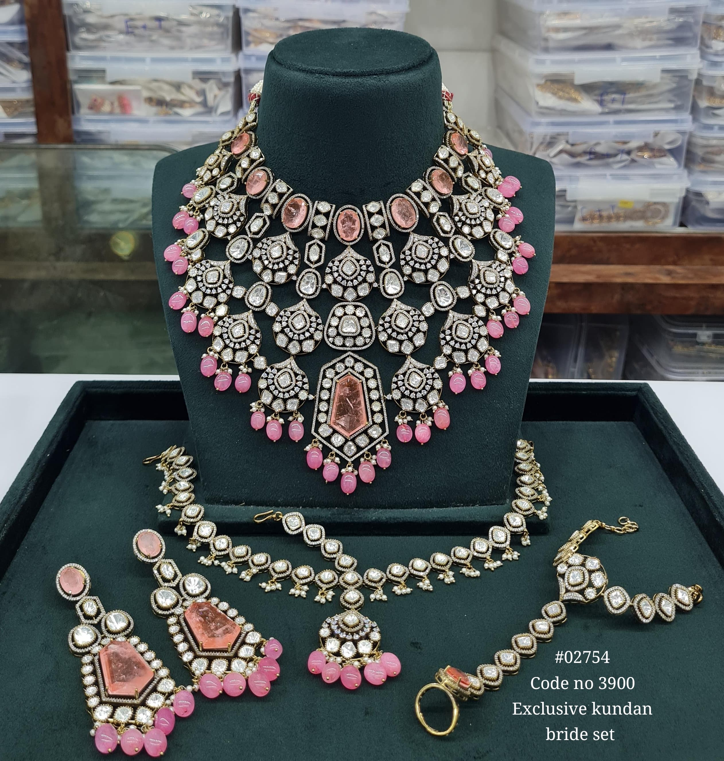 Kundan bride set 02754 - 7