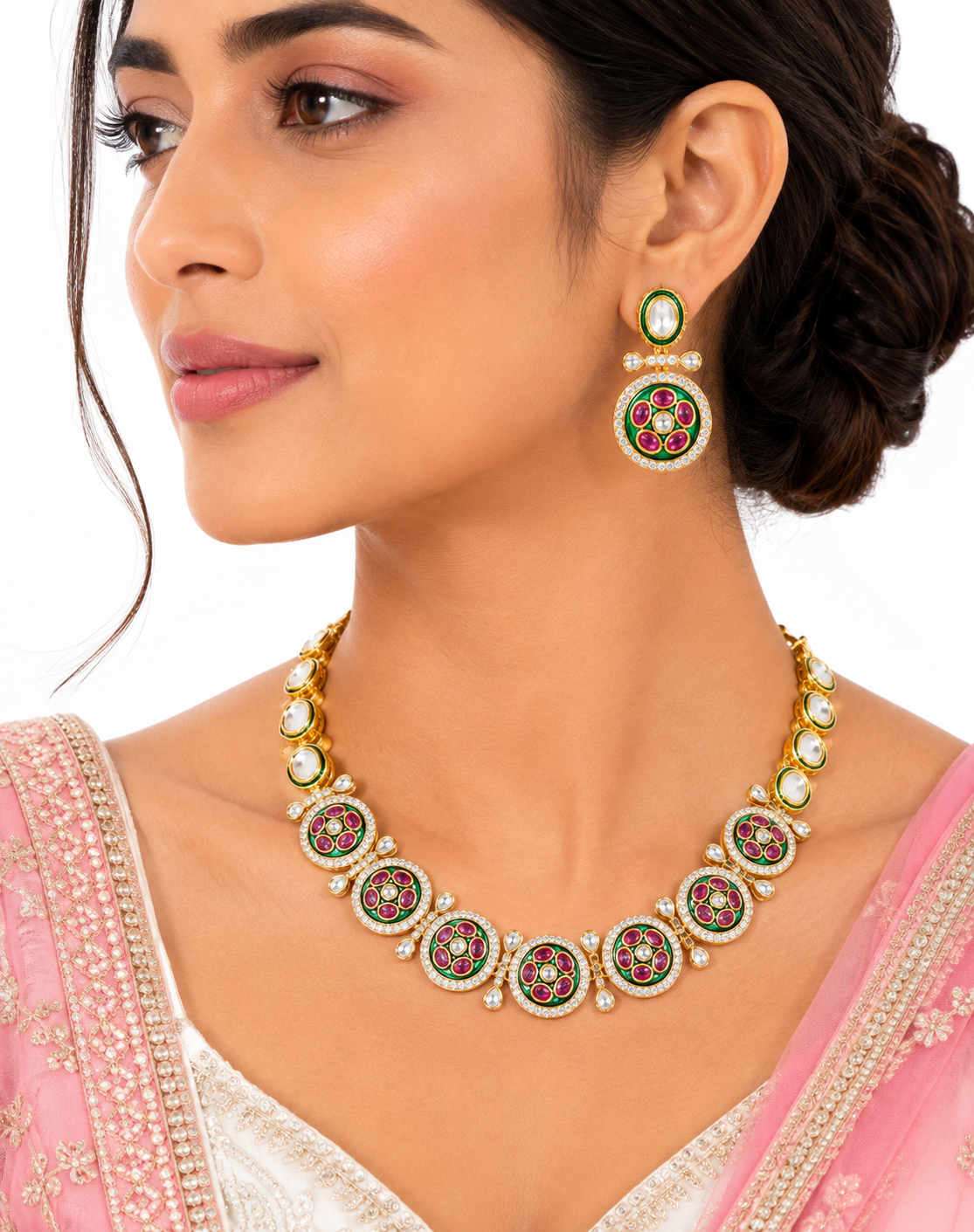 Kundan Necklace 11185 - 3