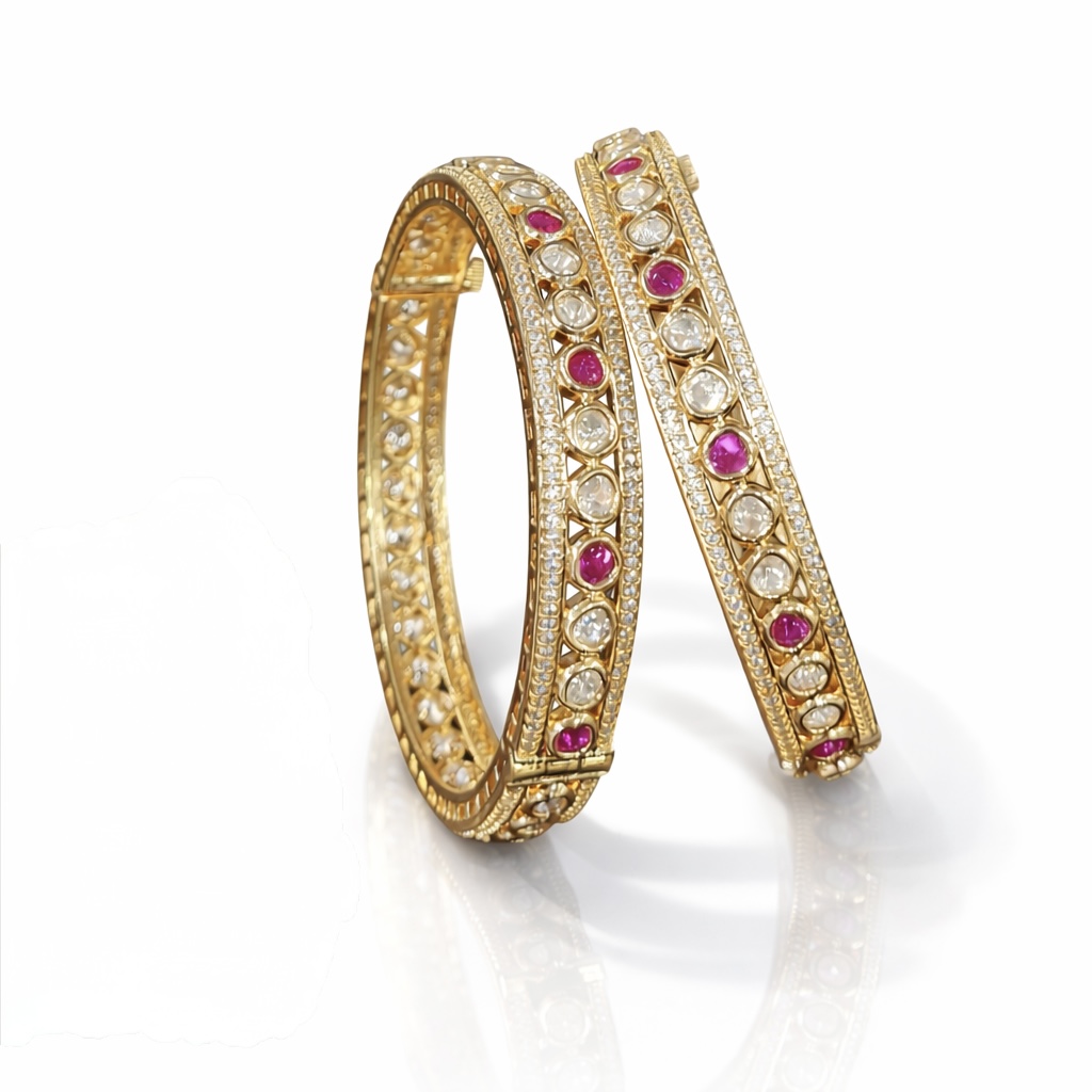 Kundan bangles 01449 - 3