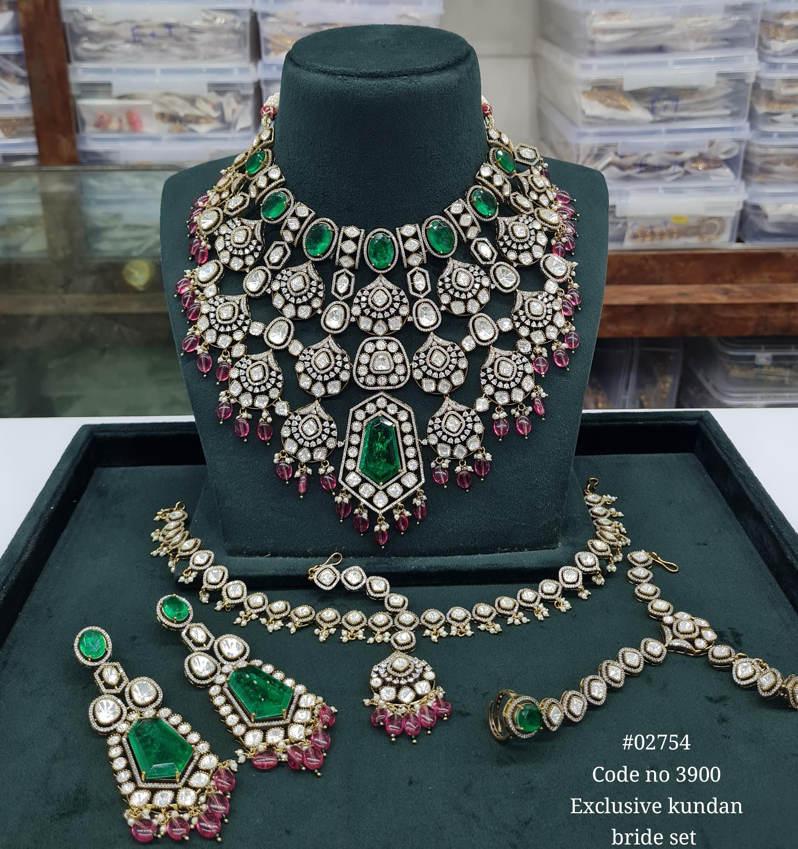 Kundan bride set 02754 - 8