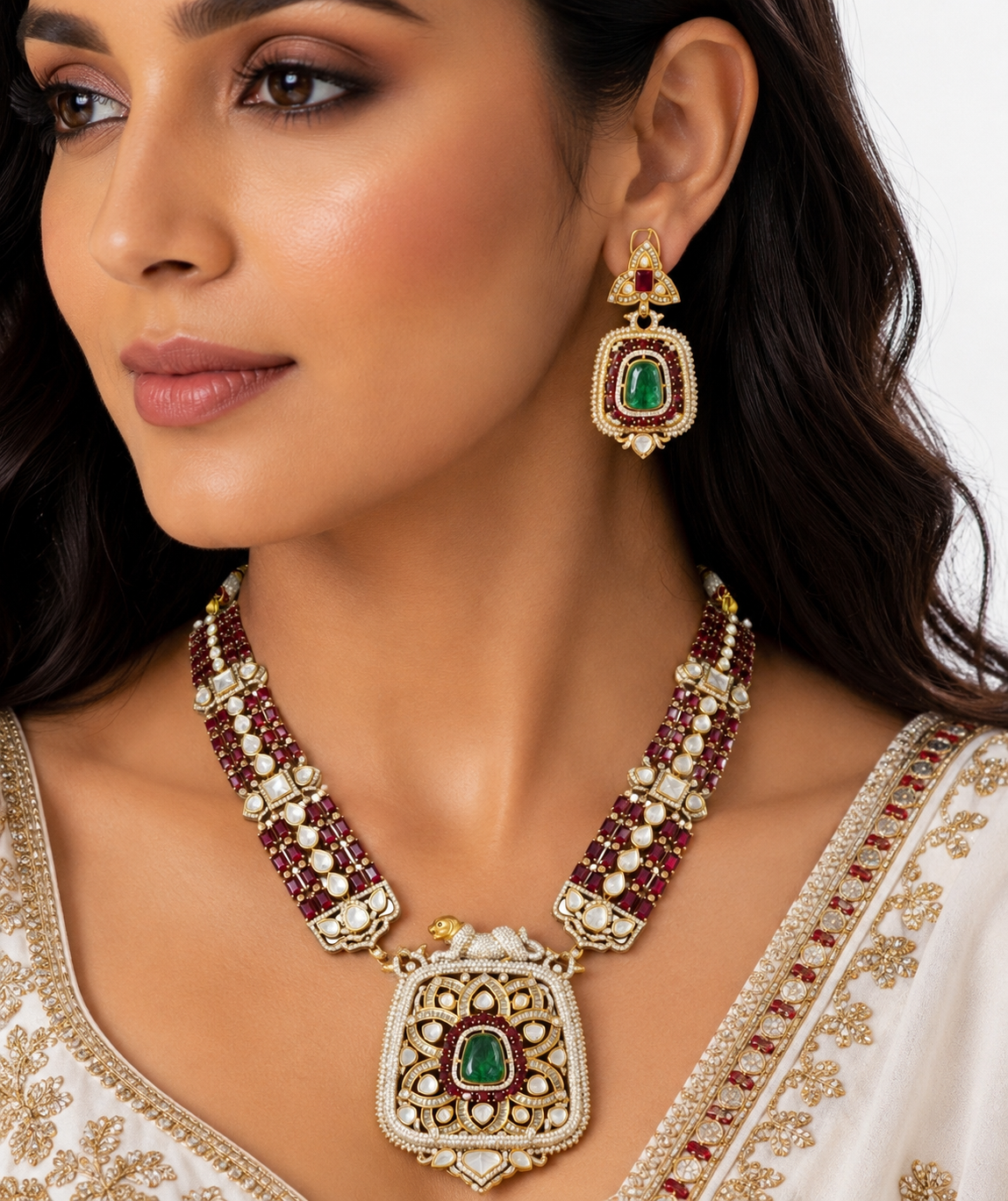Rajwada Kundan Necklace 08966 - 10
