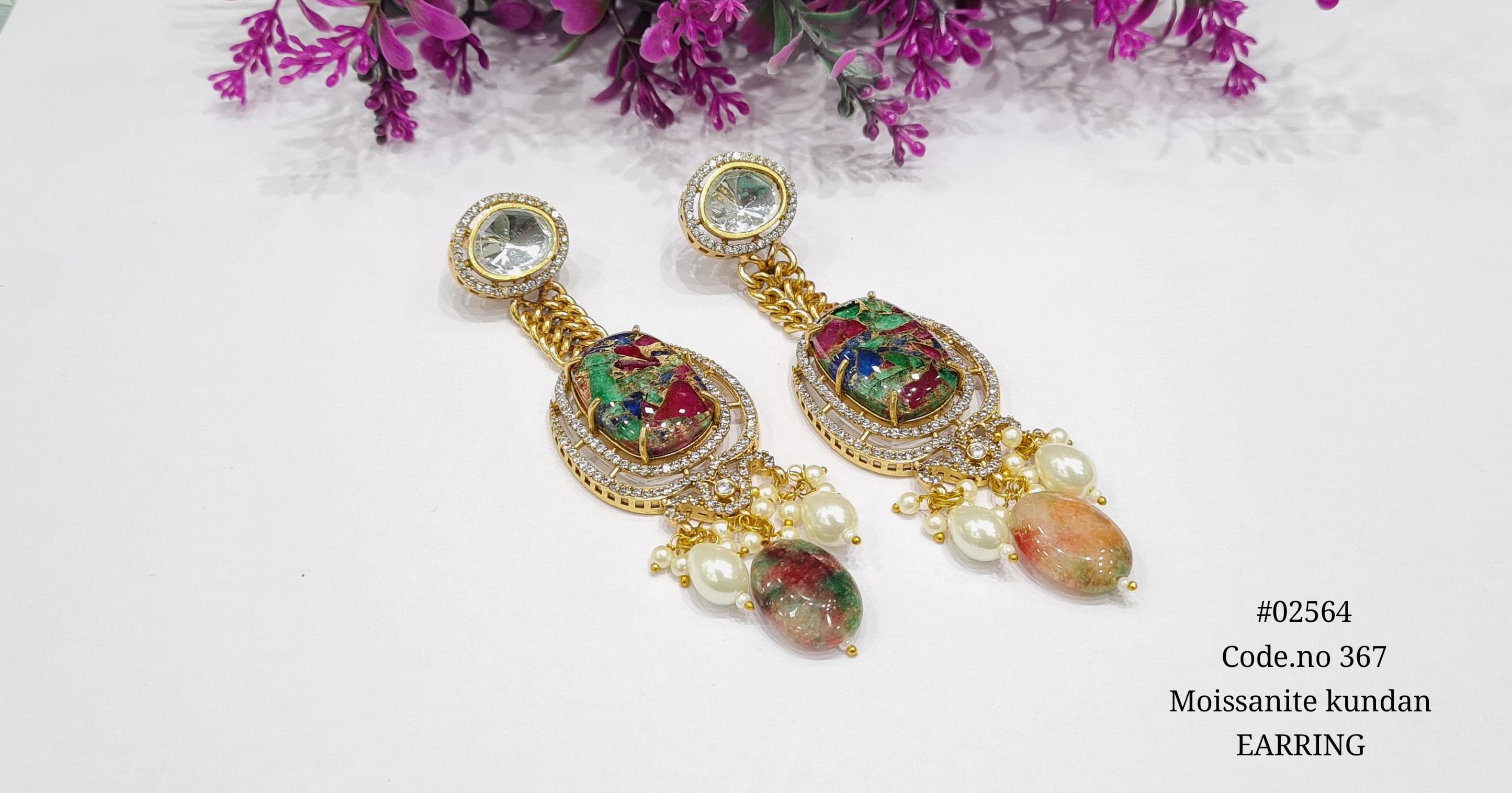 Kundan earrings 02564