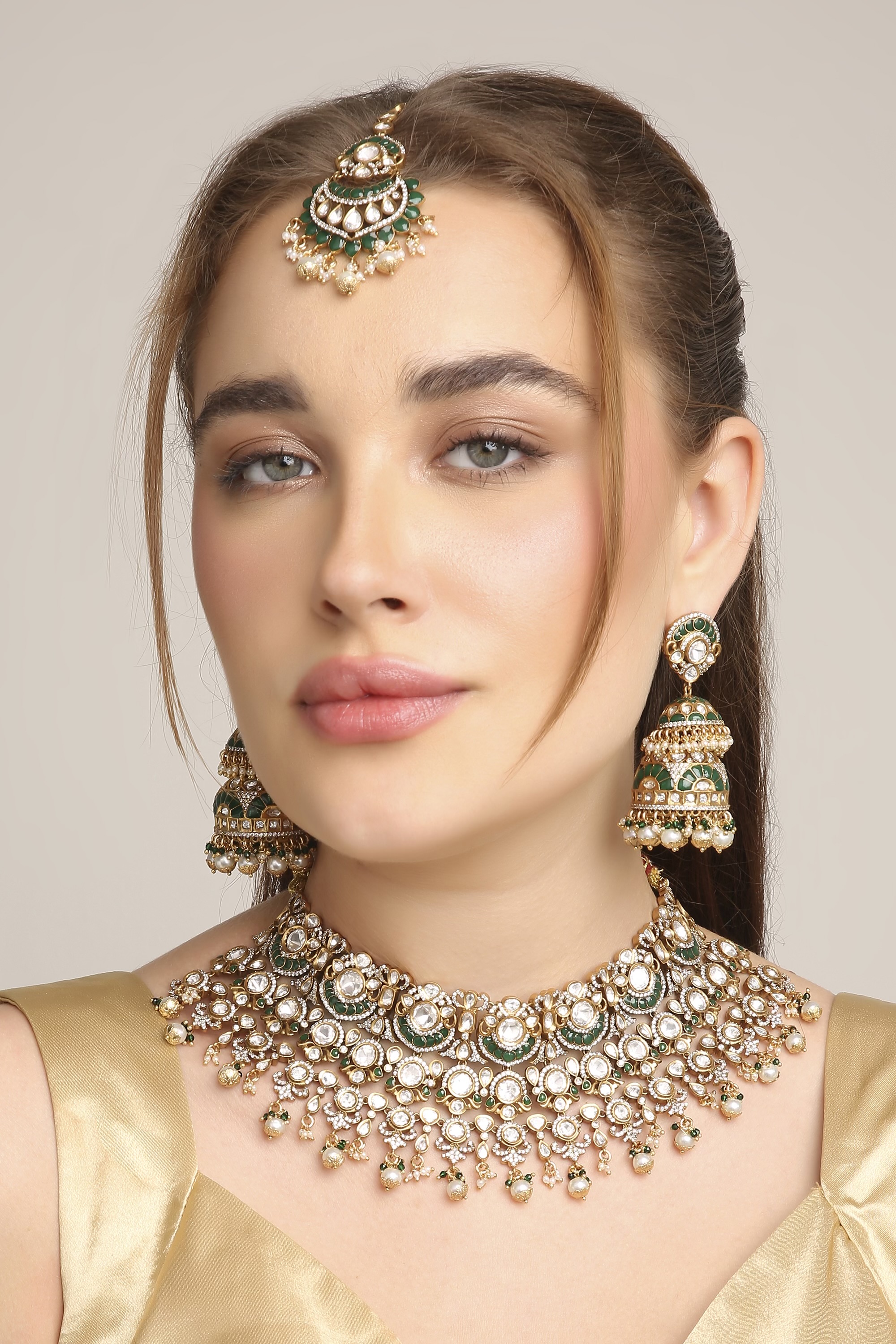 Kundan Bride Set 05962 - 4