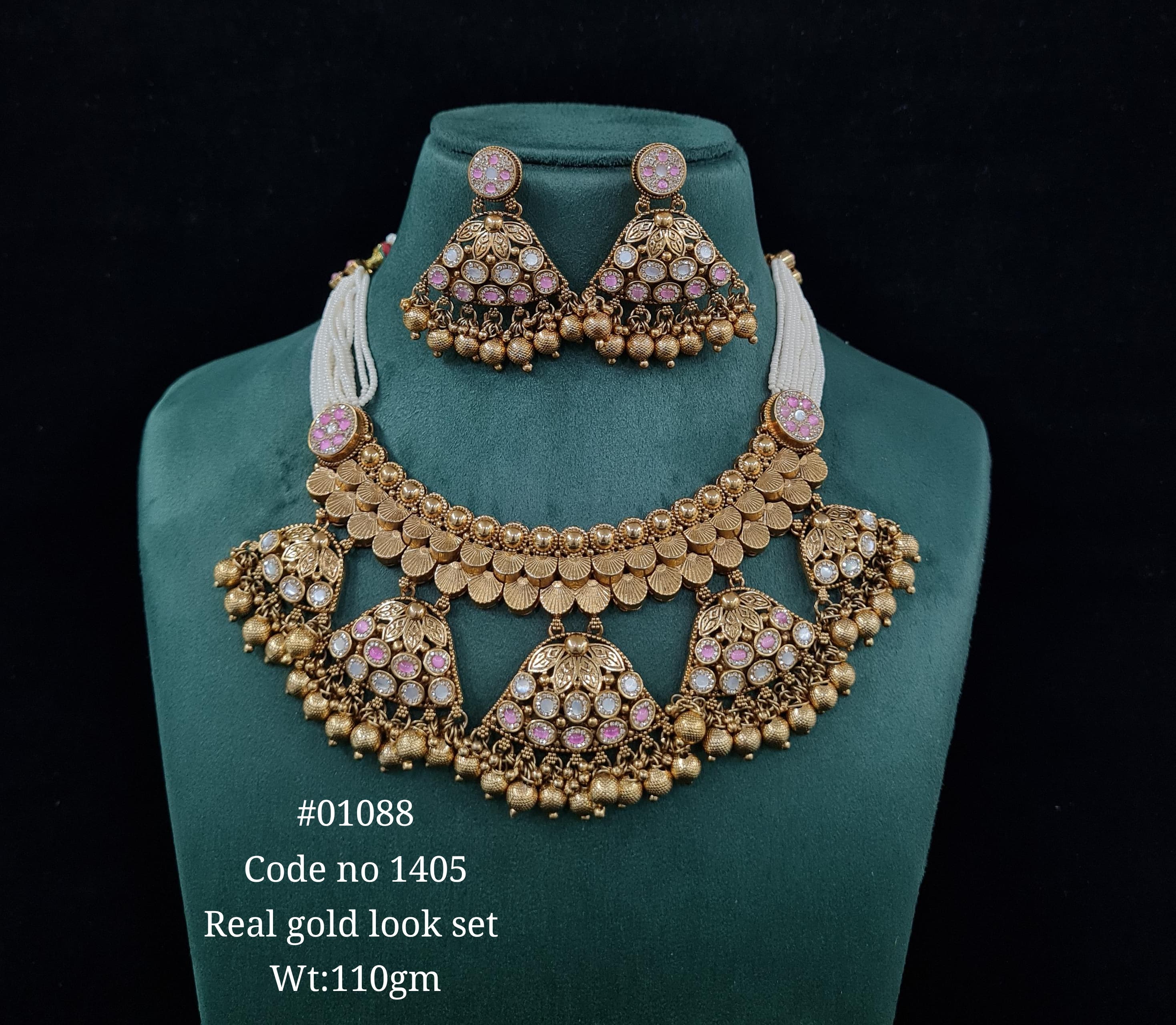 Kundan PP Necklace 01088 - 4