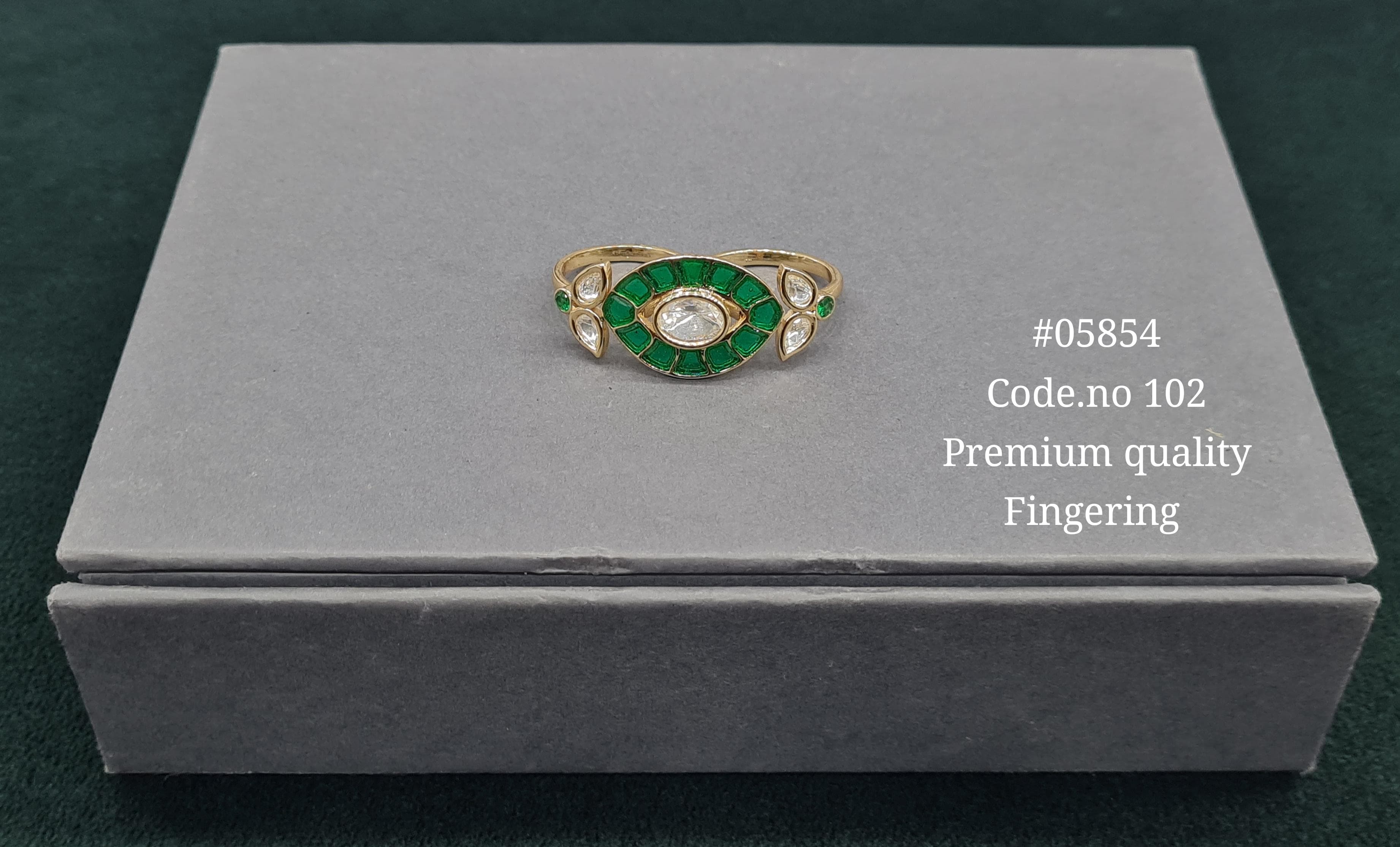 Kundan Double Fingerring 05854 - 4