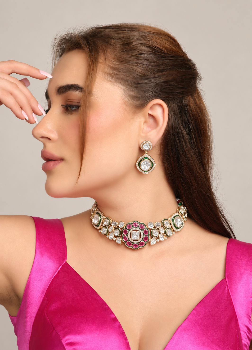 Kundan Necklace 11389 - 3