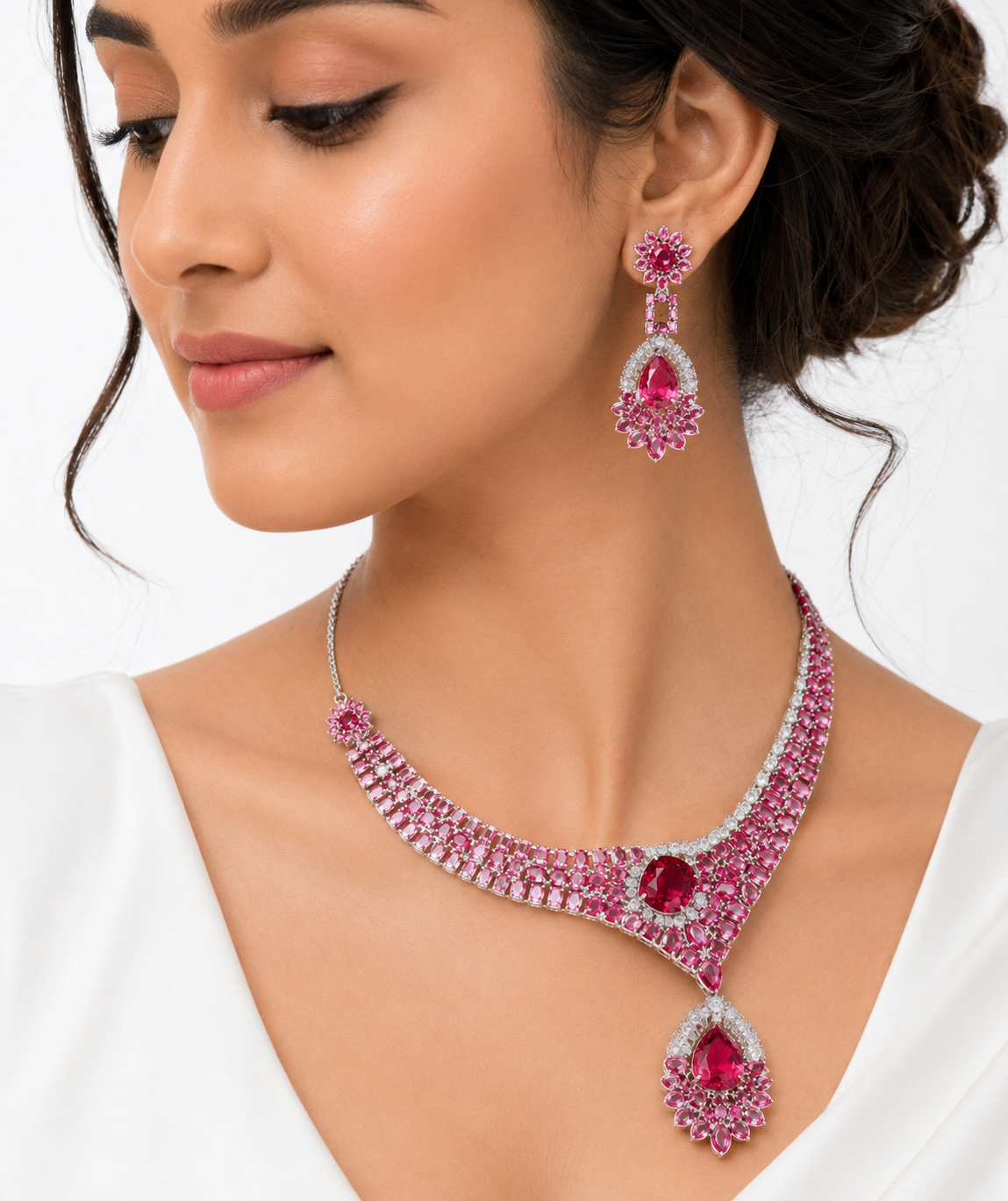 Cz Necklace set 02105 - 8