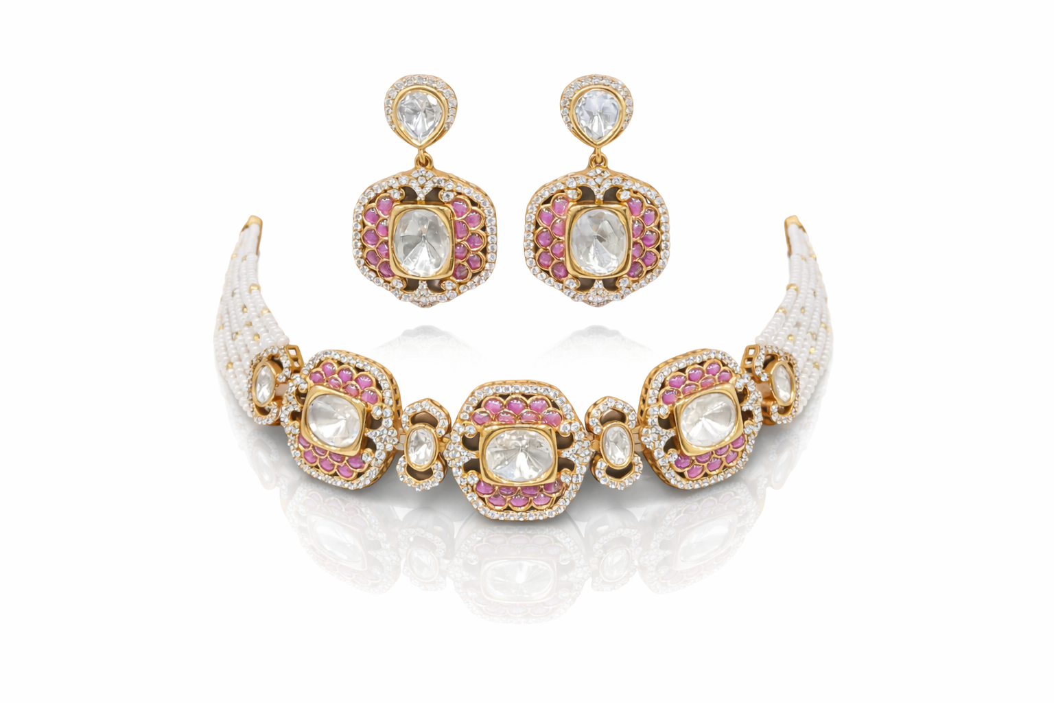 Kundan Necklace 08954 - 5