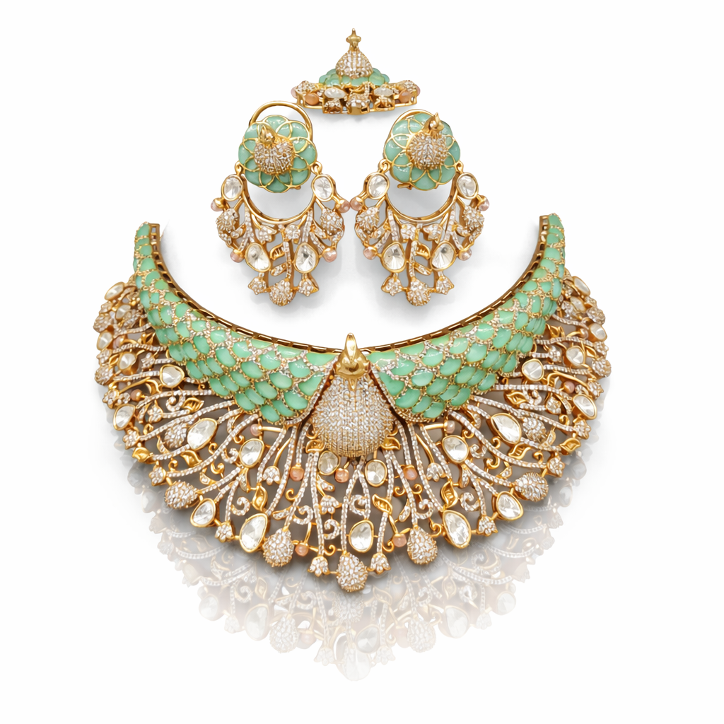 Peacock Plume Bride Set 09170