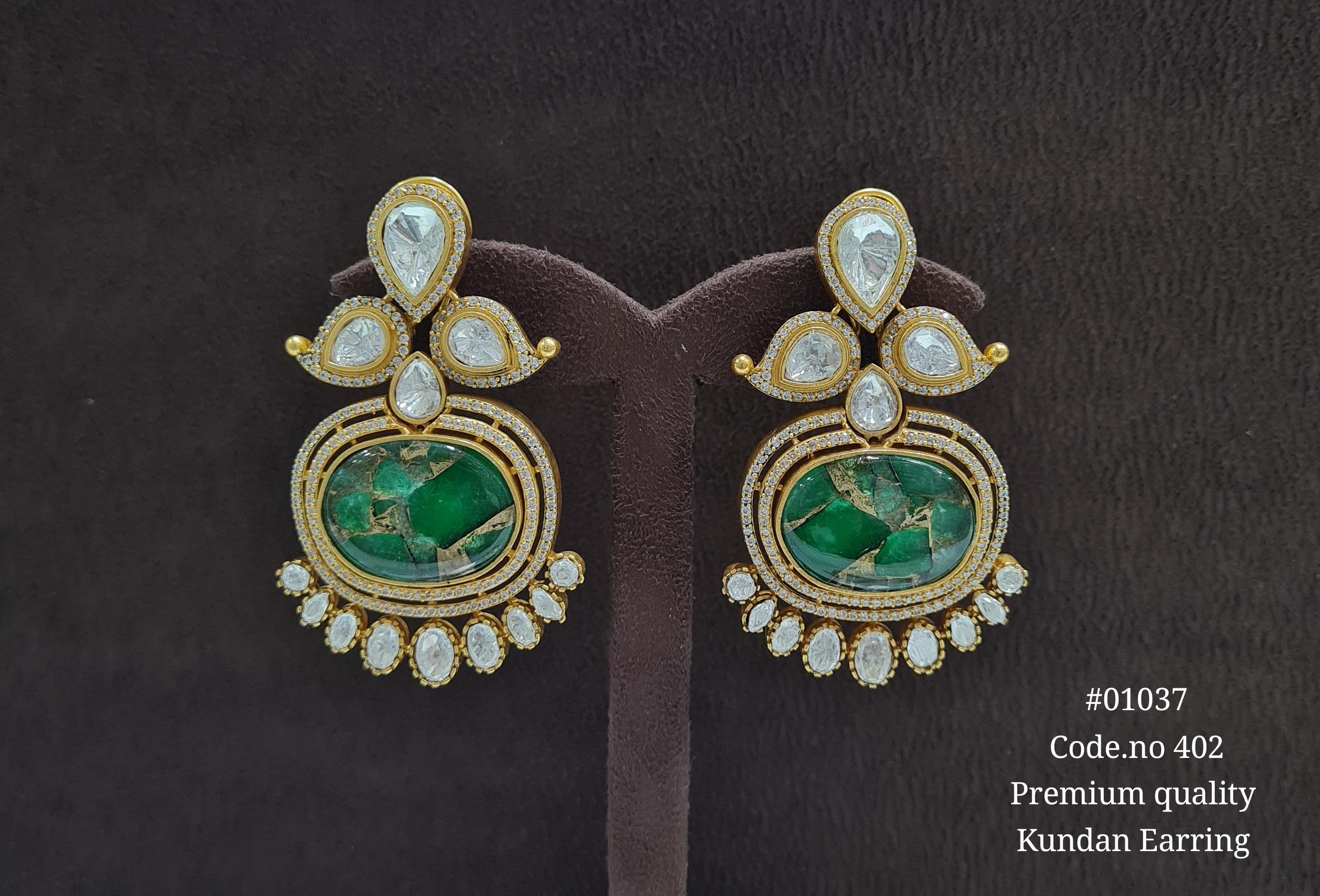 kundan earrings 01037 - 5