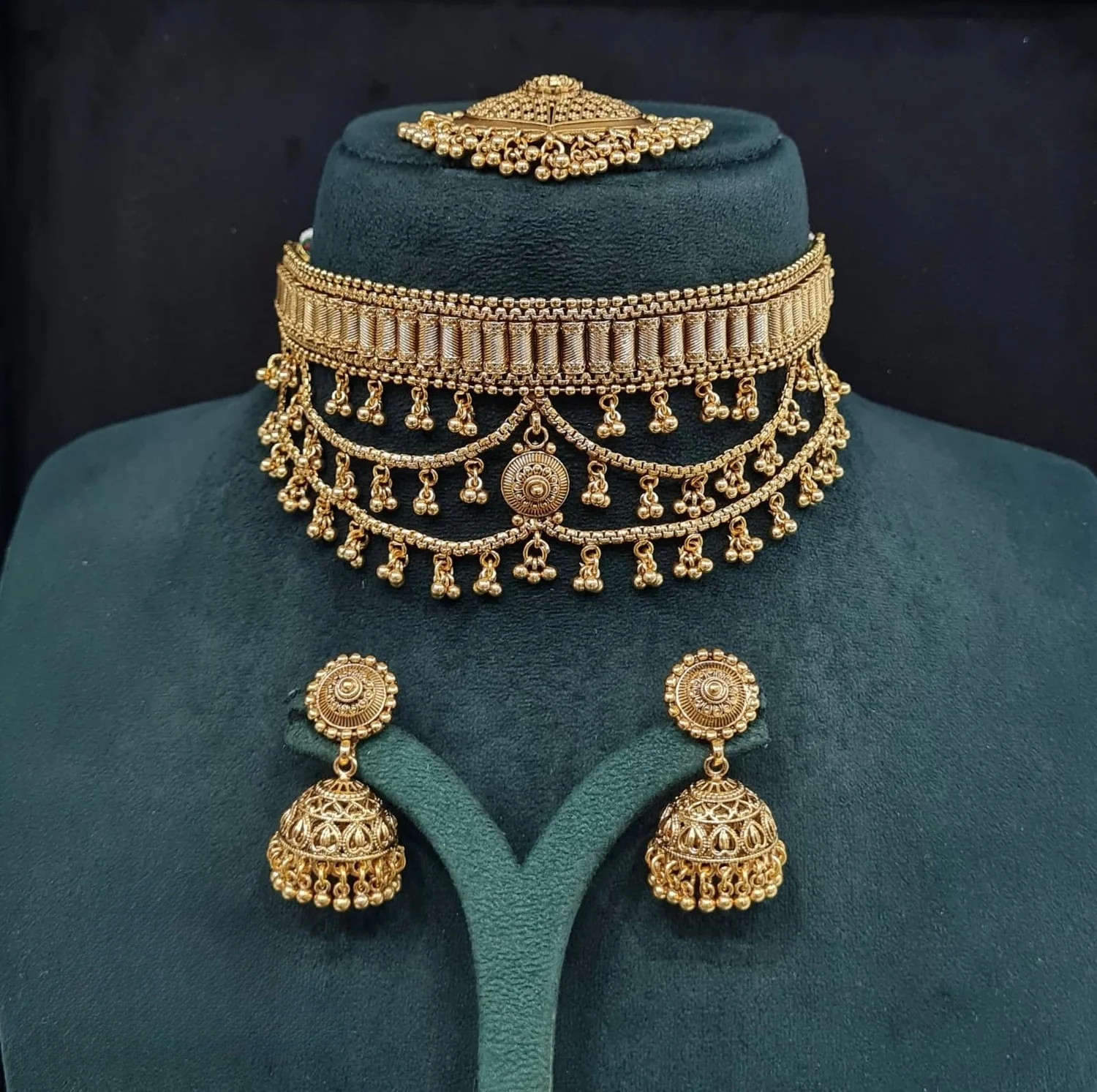 Premium Traditional Gold-Plated Choker Set 09619 - 2