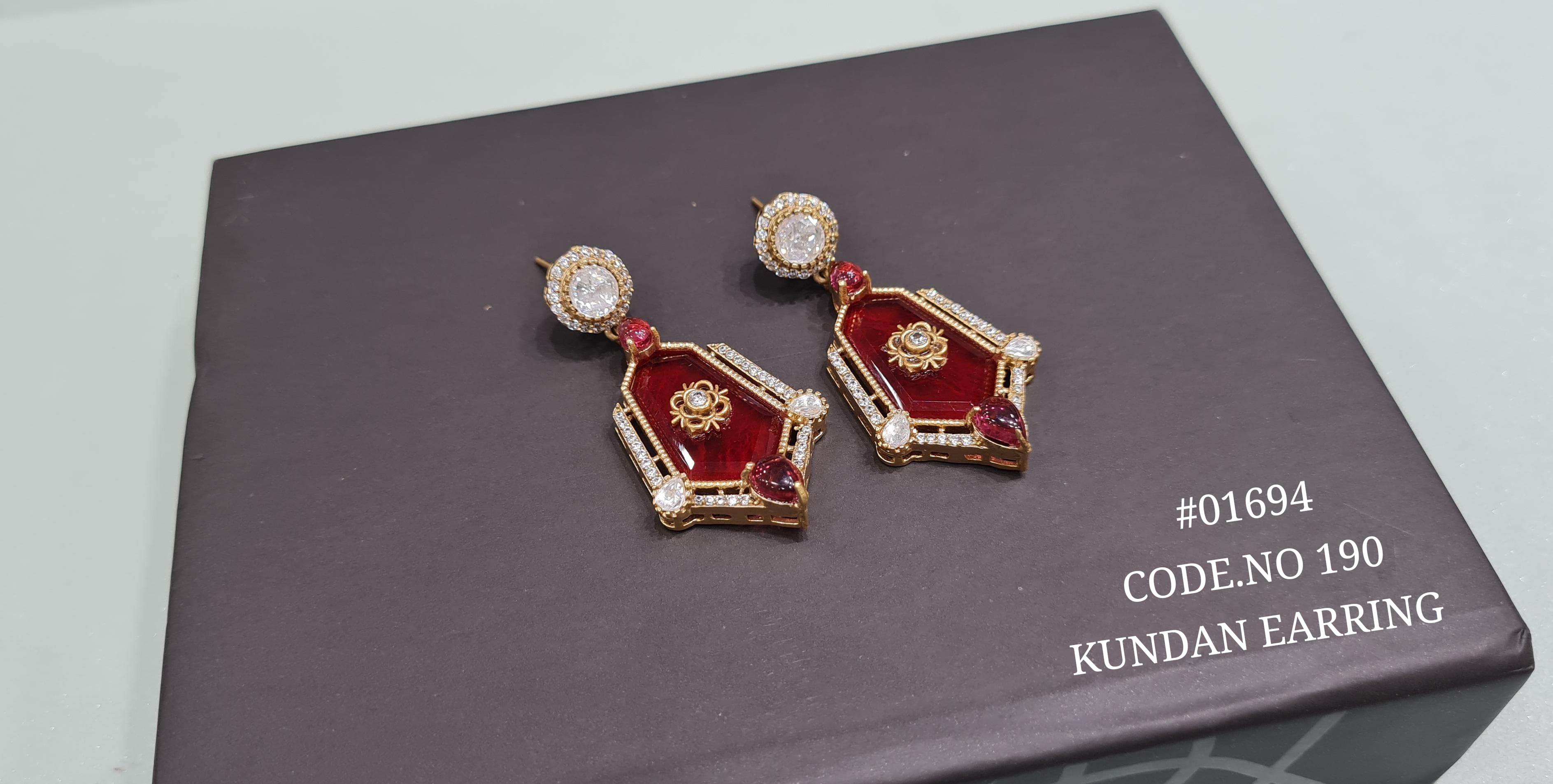 Kundan earrings 01694 - 6