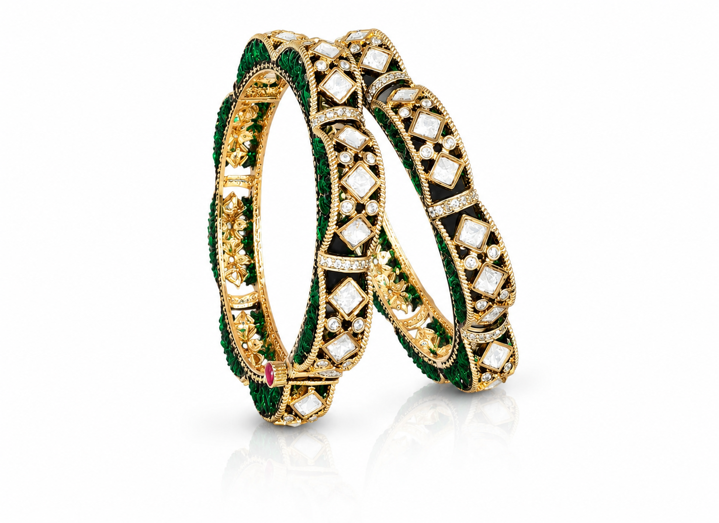 Kundan Bangles 11476 - 2