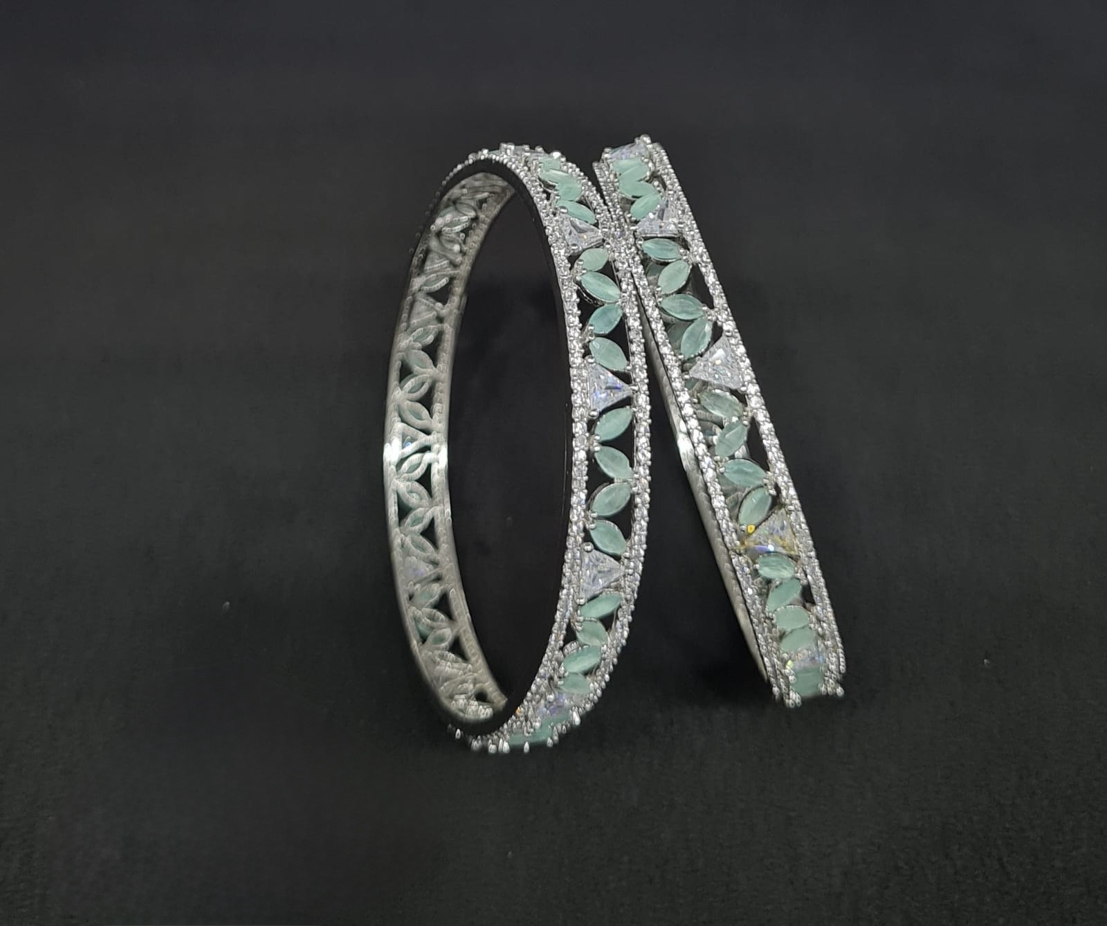 Cz Bangles Silver 09789 - 6